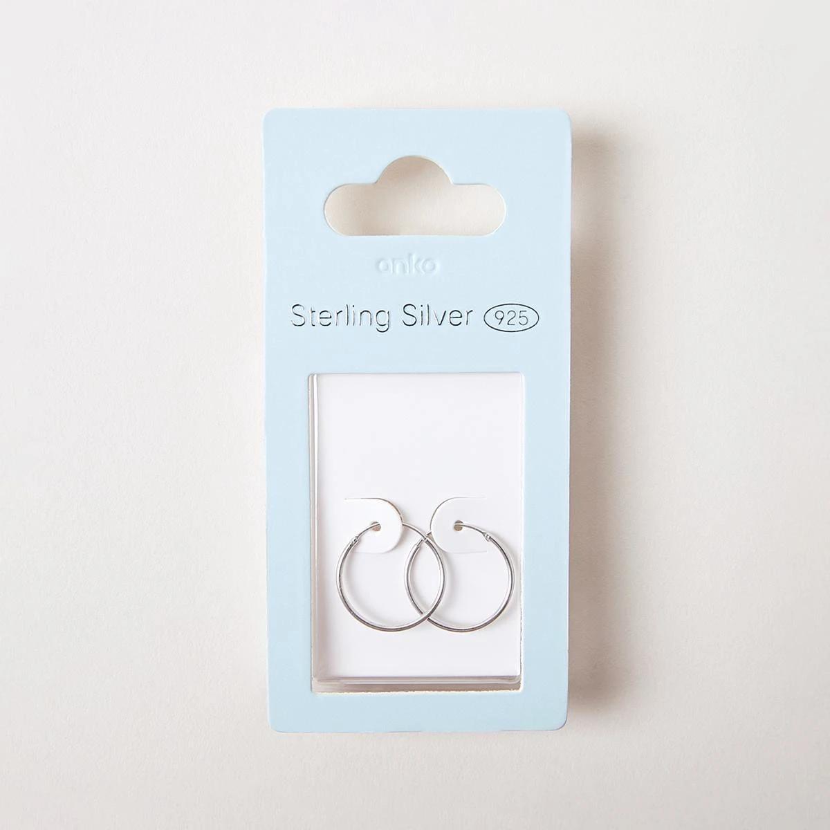 4 Sterling Silver Hoop Earrings Silver, 4 of 6