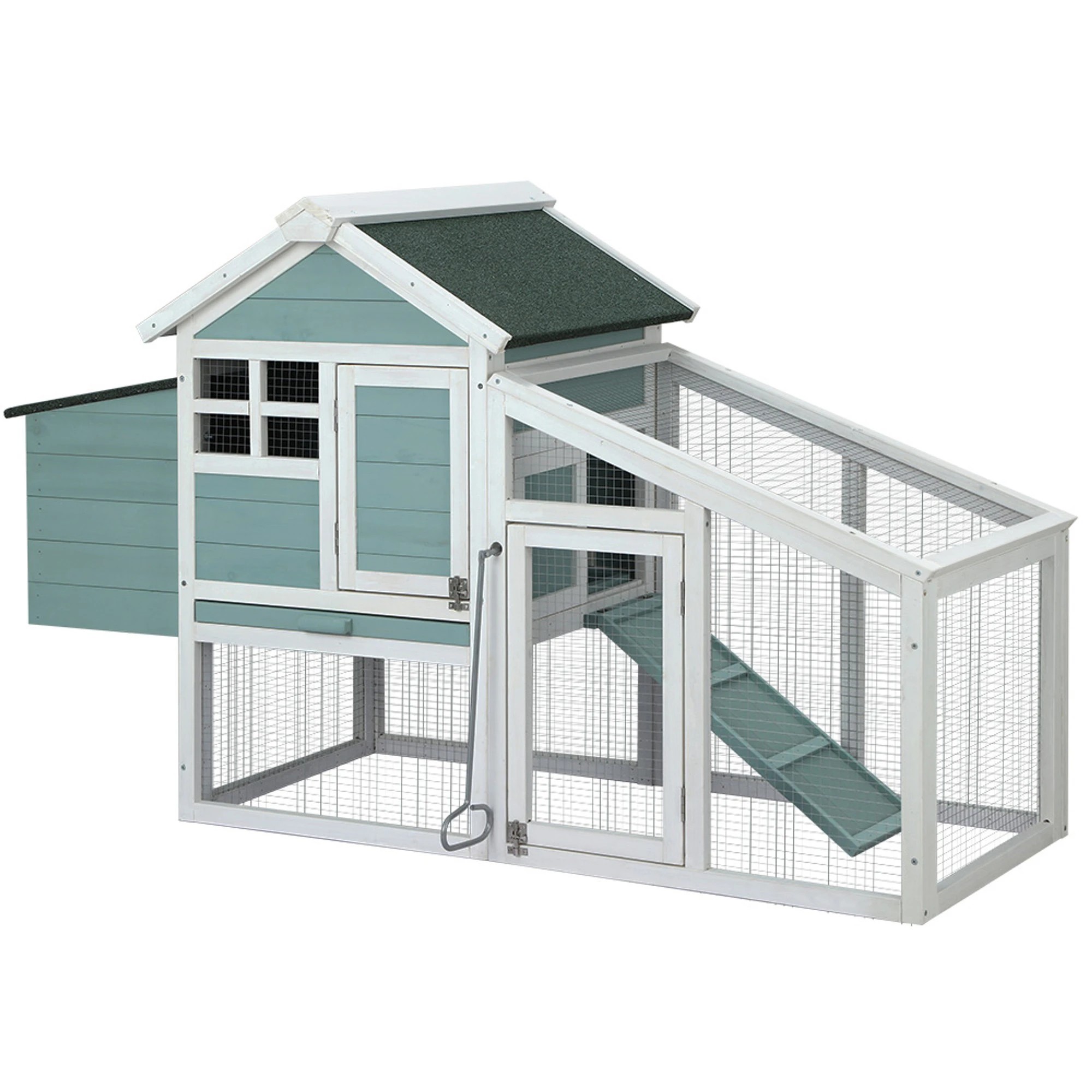 1 i.Pet Chicken Coop Rabbit Hutch Large House Run Cage Wooden Outdoor Bunny Coops - Multi, 1 of 7