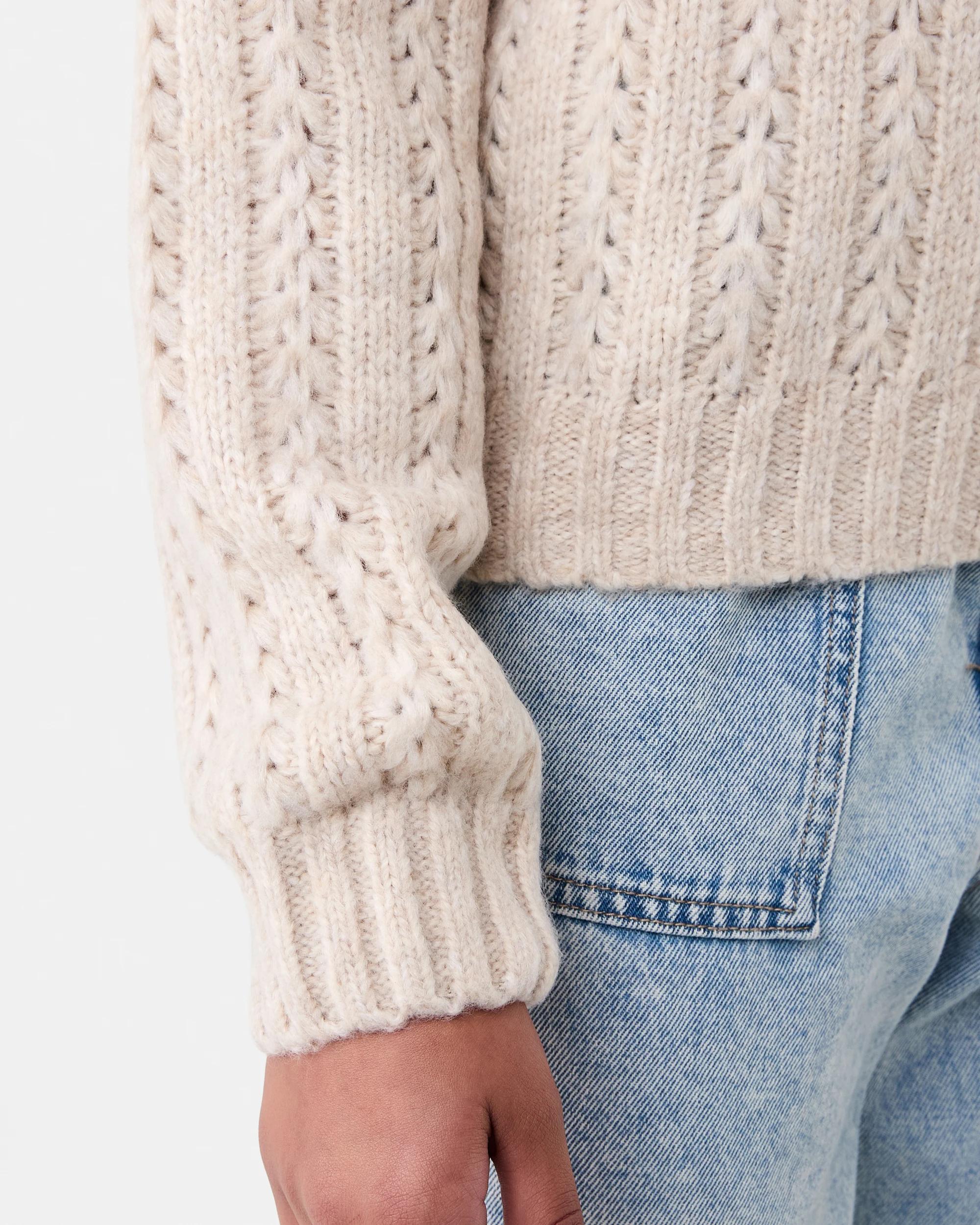 6 Cable Bear Crew Knit Sweatshirt Bge Bear, 6 of 7