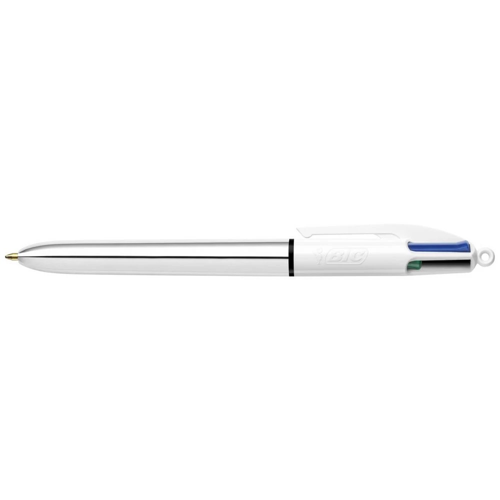1 BIC 4 Colours Shine Ballpoint Pen Silver, 1 of 6