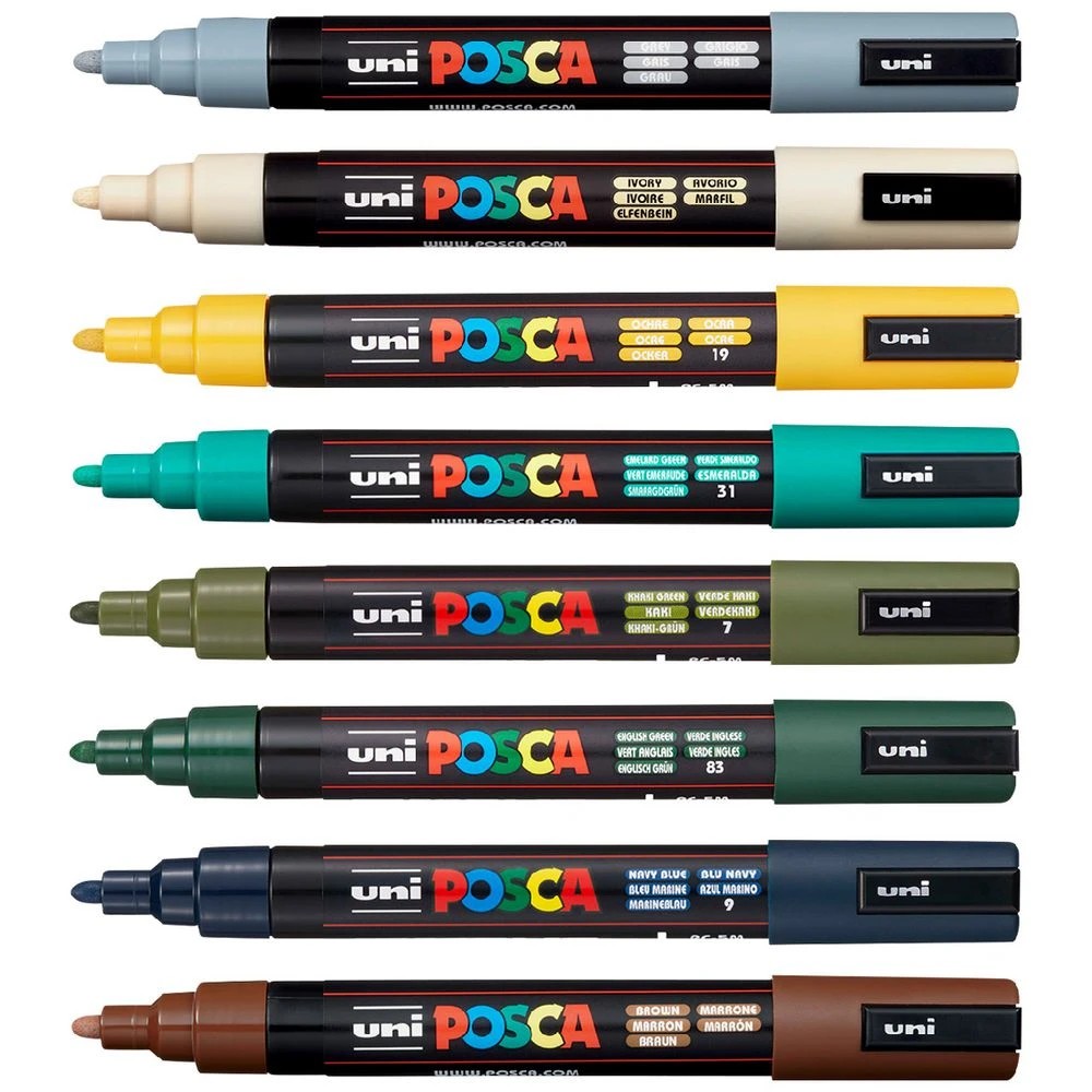 2 POSCA PC5M Paint Markers Earth Colours 8 Pack, 2 of 3