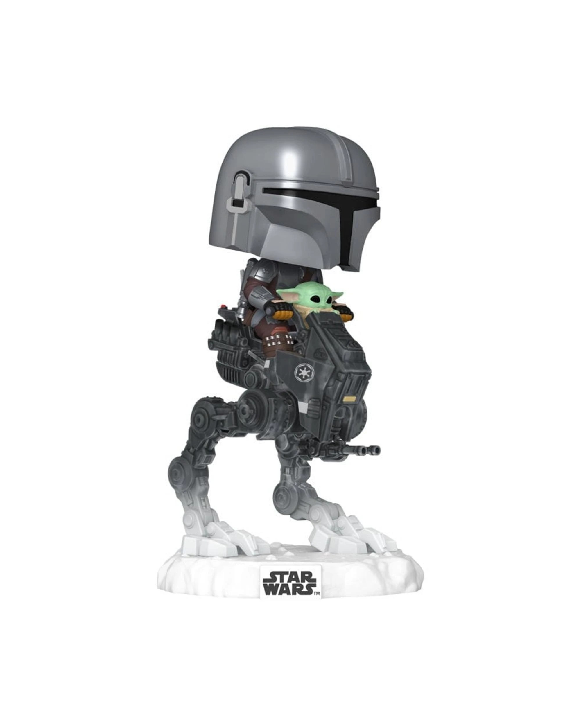 2 Star Wars The Mandalorian with Grogu in Imperial Remnant AT-RT Bobblehead Funko POP! Rides Deluxe, 2 of 3
