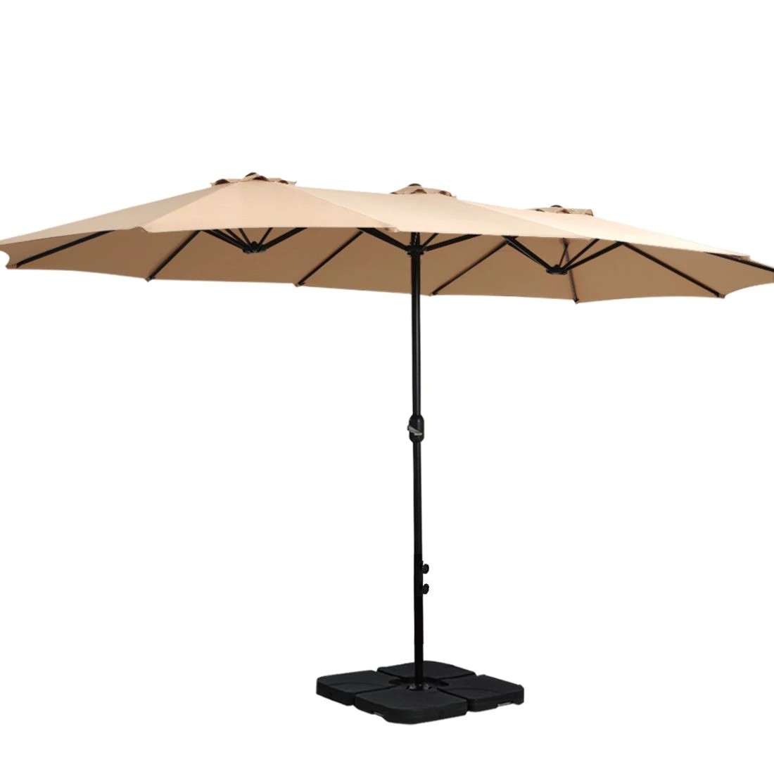 1 Instahut 4.57m Outdoor Umbrella w/Base Stand Beach Pole Garden Tilt - White, 1 of 4