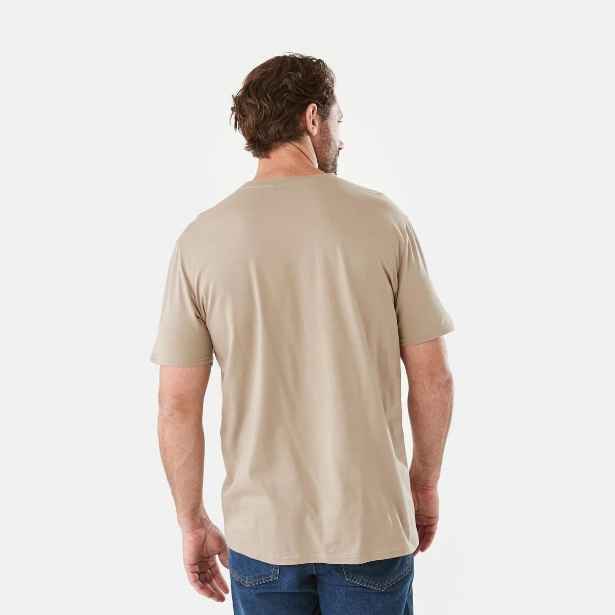 3 Australian Cotton Crew Neck T-shirt WARM SAND, 3 of 5