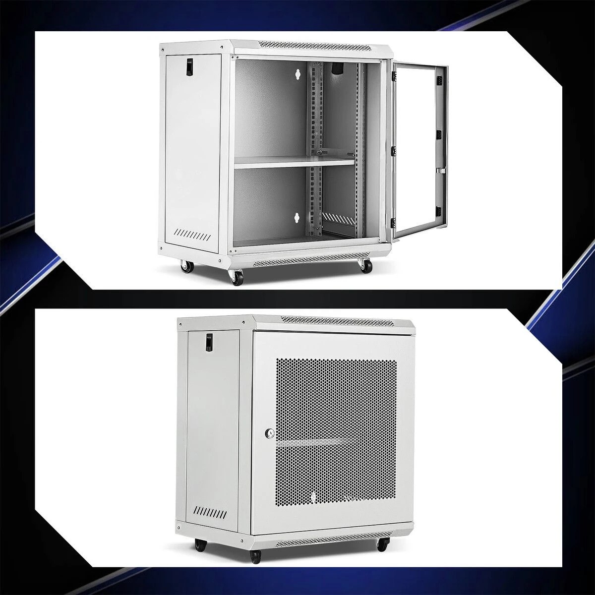 3 Ausway 12U Server Cabinet Rack Network Data Case Wall Mount LAN Enclosure Comms 19Inch 400mm Deep Locking Glass Door, 3 of 10