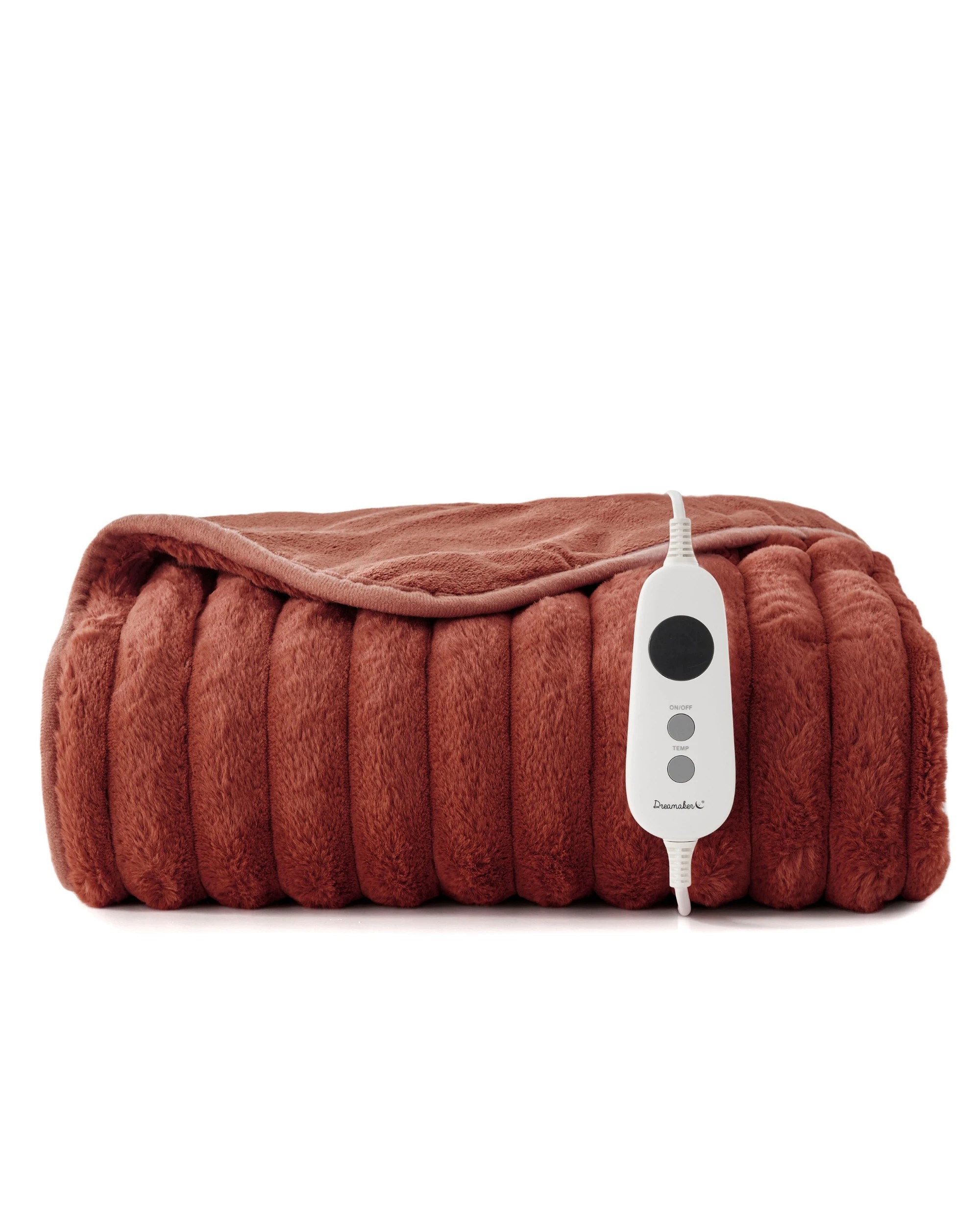 2 Dreamaker Cirra Chunky Embossed Fleece Heated Throw 130x160cm - Rust, 2 of 10