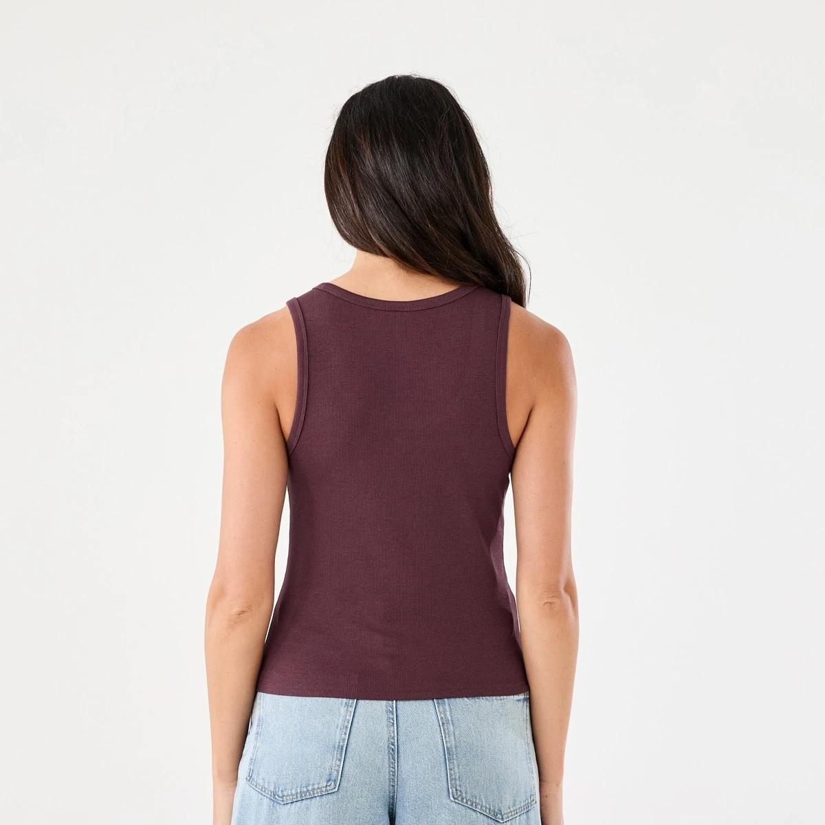 3 Sleeveless Rib Tank WARM MULBERRY, 3 of 5