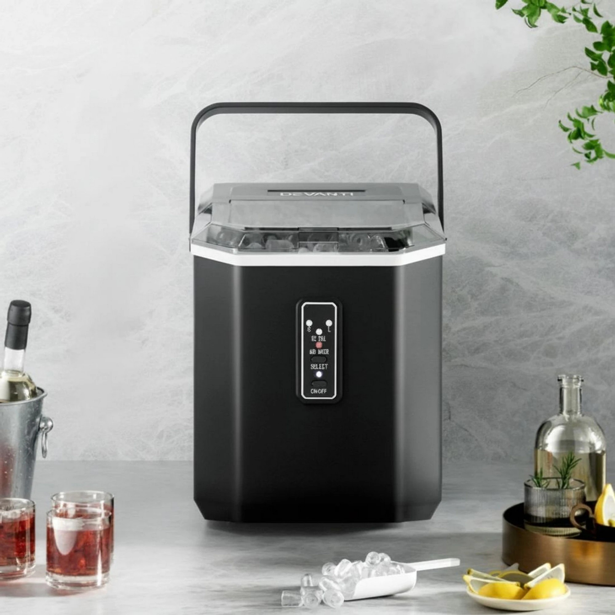 4 Devanti  Ice Maker Machine 1.3L w/Scoop Holder - Black, 4 of 7