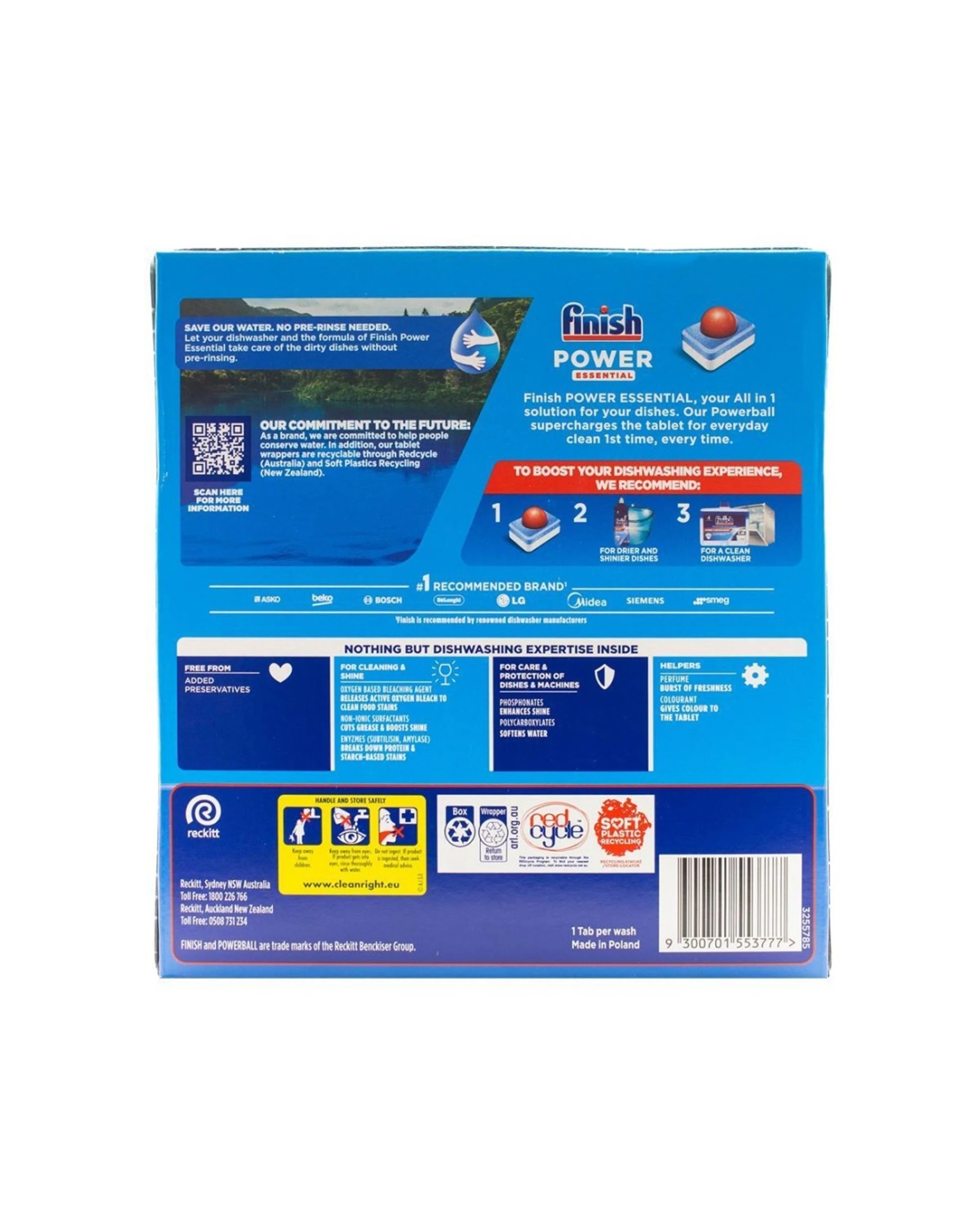 4 Finish 4 x 42pc Dishwashing Tablets Powerball Lemon Scent Stain Remover, 4 of 5