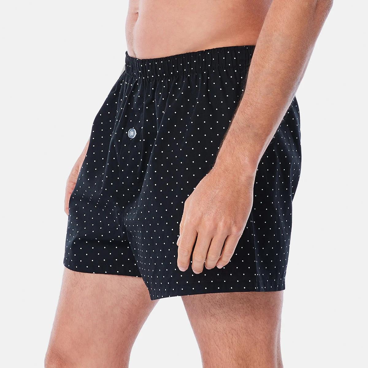 5 3 Pack Alpha Classic Woven Boxers Black Dot, 5 of 7
