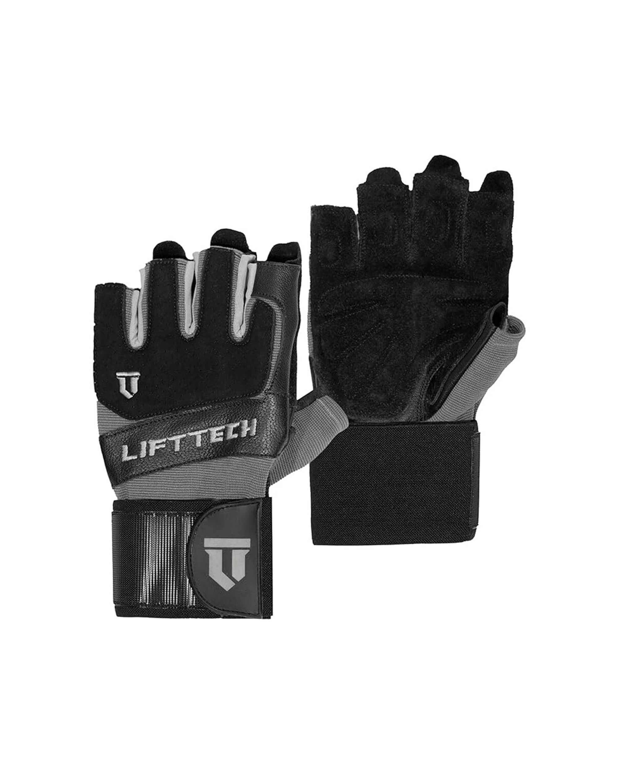 2 Lifttech Fitness Klutch Weight Gloves With Wrist Wrap - M Wicks Moisture - Black, 2 of 2