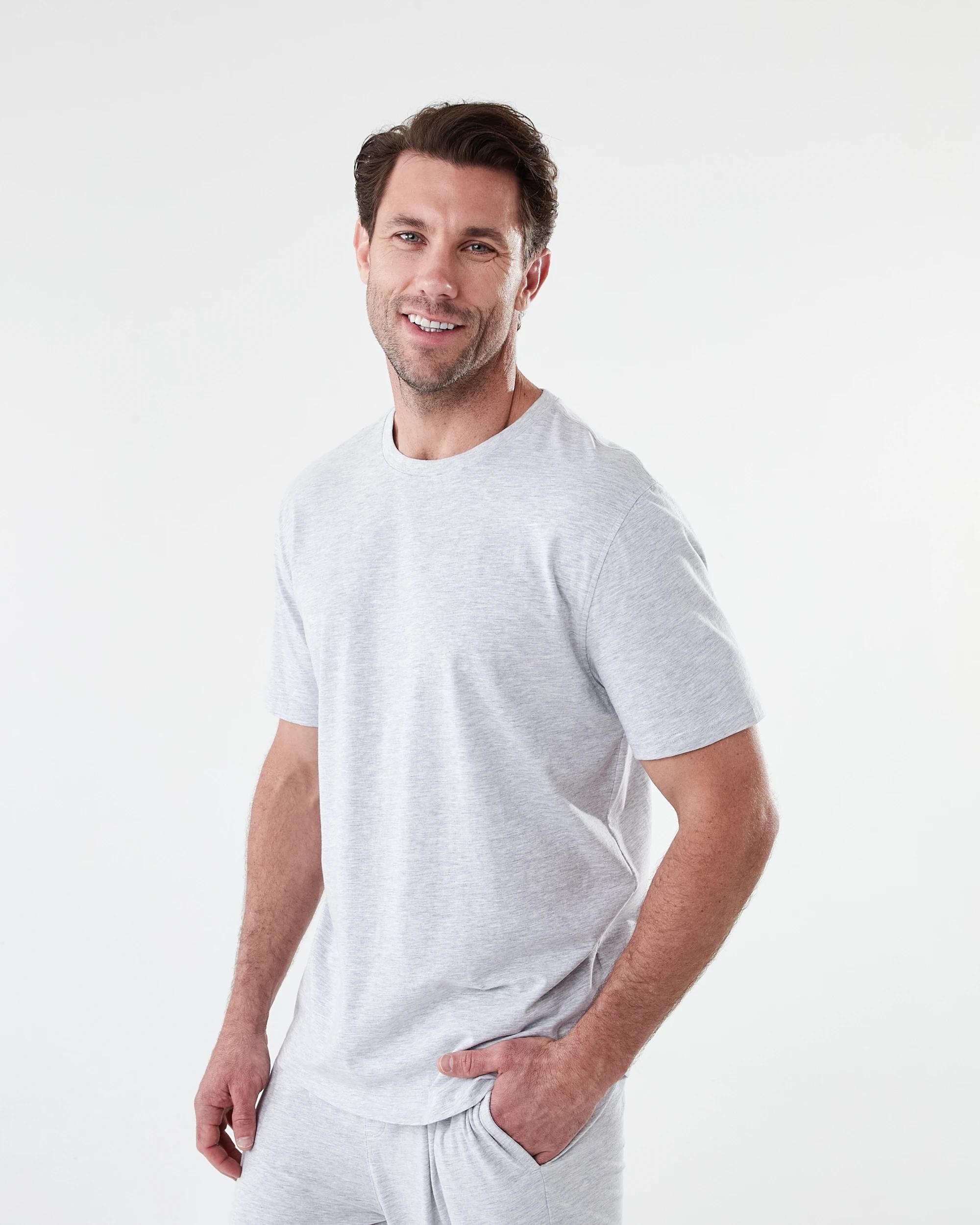 2 Cotton Elastane Sleep Top GREY MARLE, 2 of 6