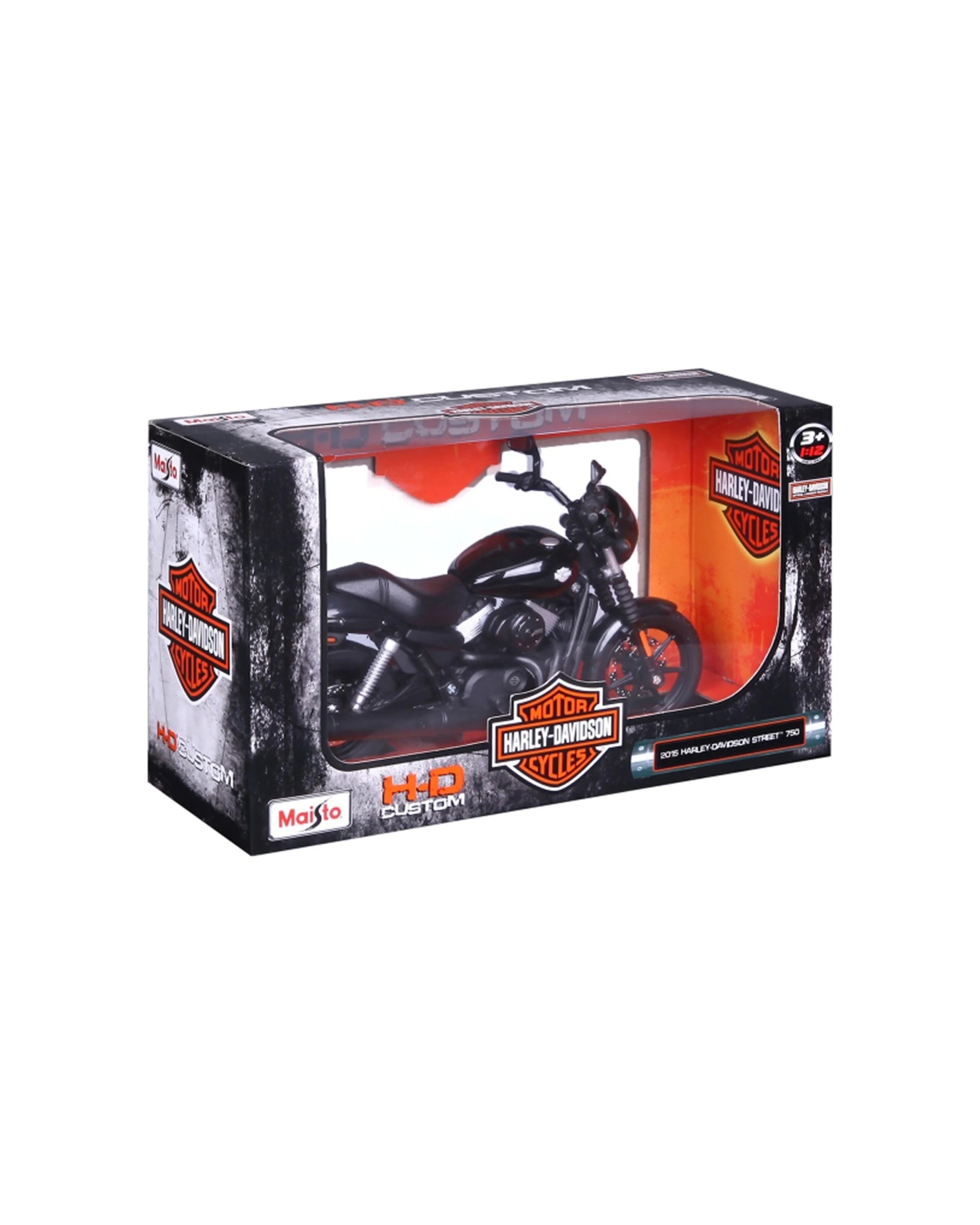 1 Maisto Motorcycle 2015 Street 750 Diecast Model Harley Davidson Toy Bike 75cm - Black, 1 of 5
