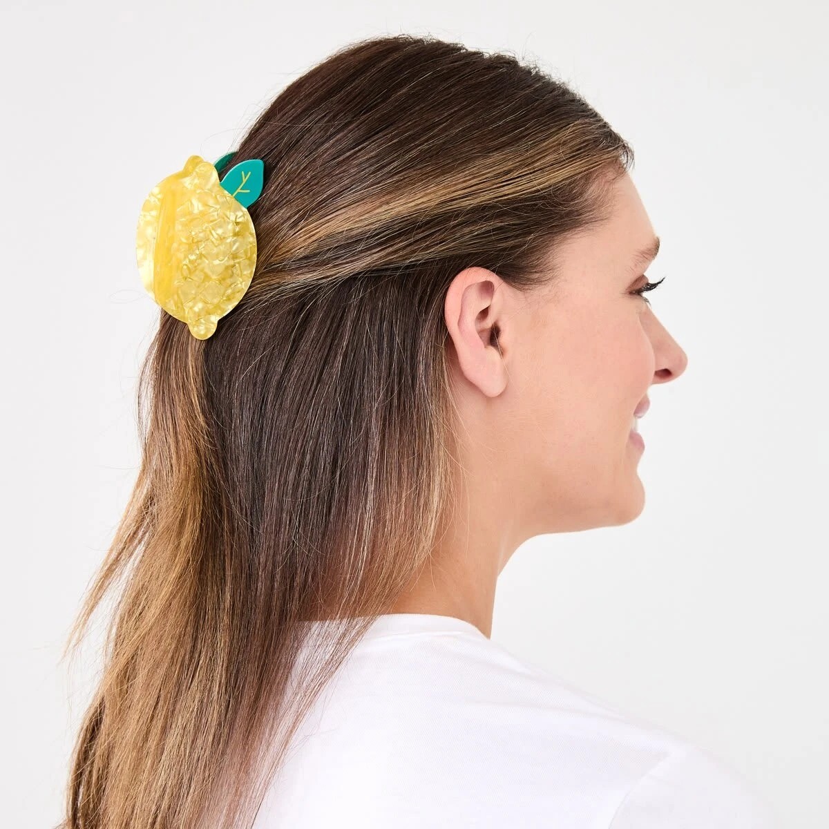 3 Yellow Novelty Lemon Claw Hair Clip, 3 of 4