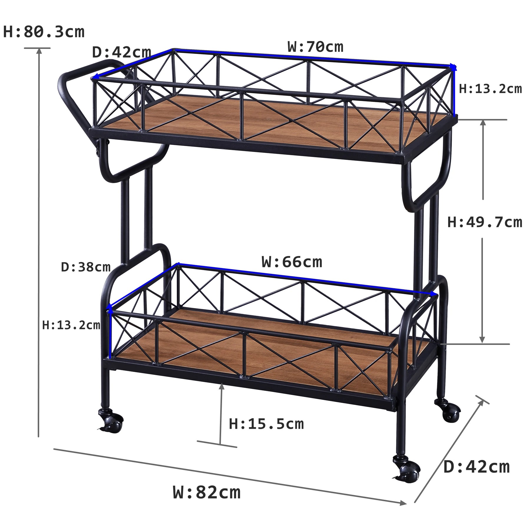 10 IHOMDEC Drink Trolley Bar Carts - Black, 10 of 10