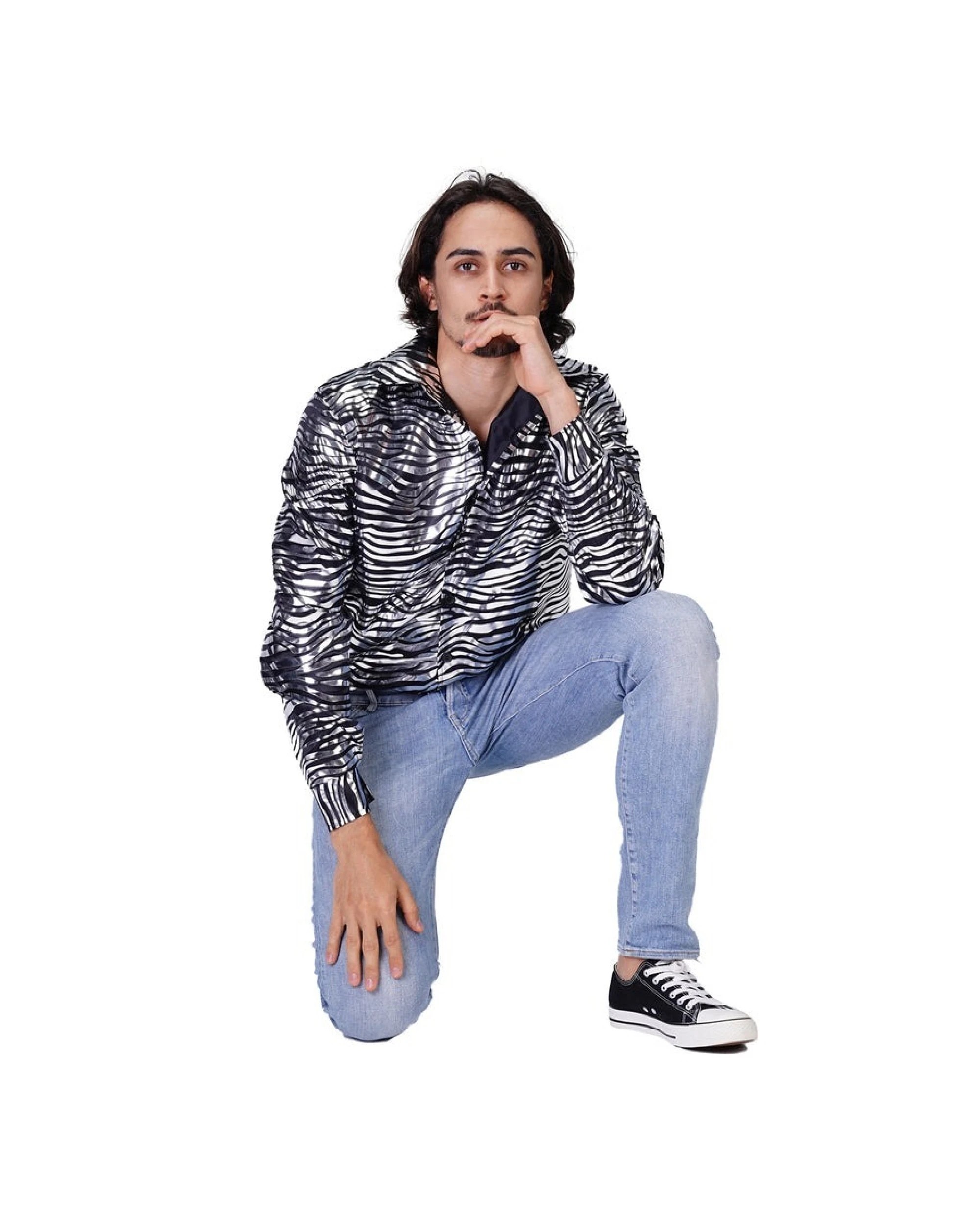 4 BR Costumes Disco Tiger Print Shirt for Men, 4 of 4