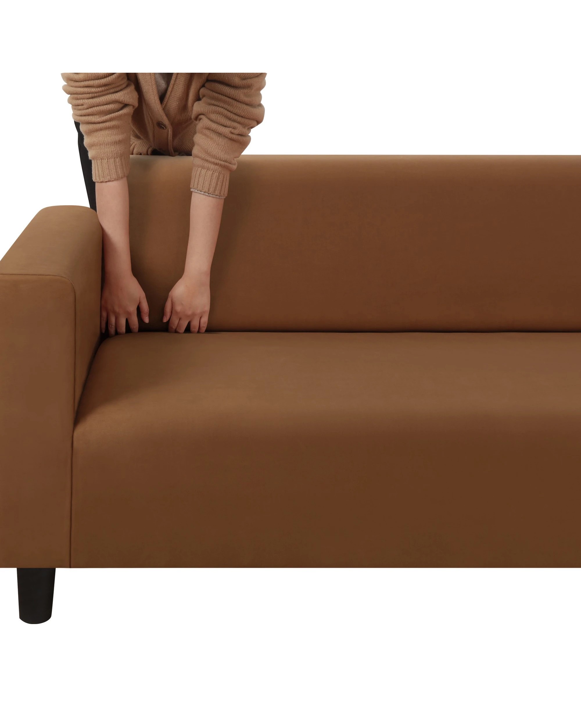 5 Sherwood Home Premium Faux Suede 3 Seater Couch Sofa Cover - Rust, 5 of 6