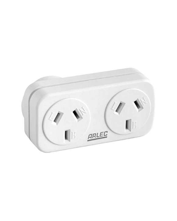 Arlec Double Right Hand Adaptor - White