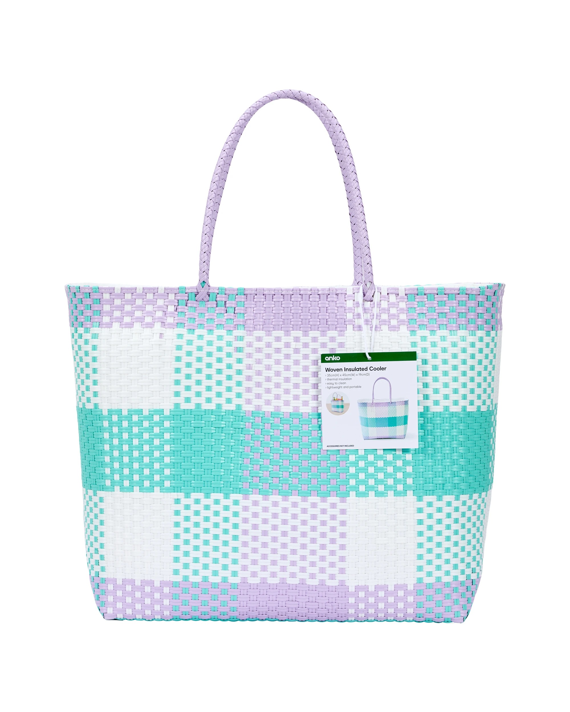 8 Woven Insulated Cooler - Gingham, 8 of 8