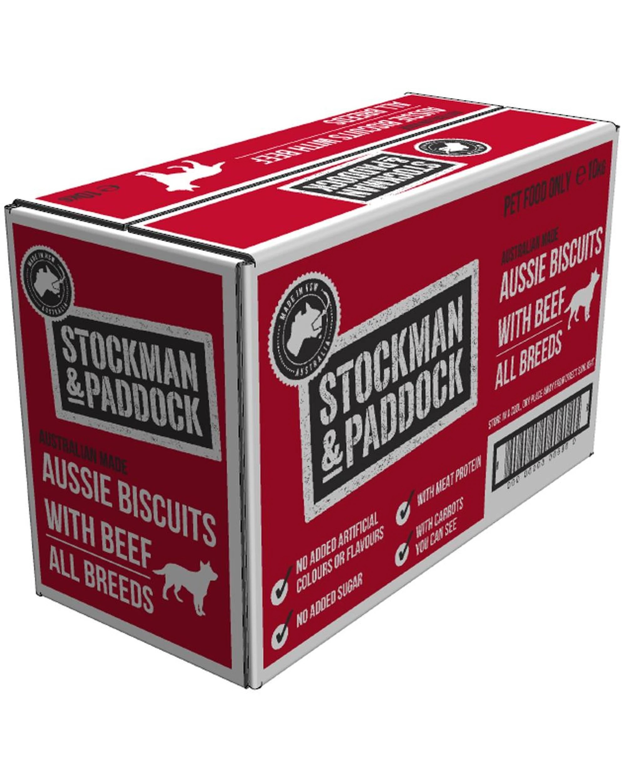 1 Stockman & Paddock Aussie Biscuits Beef All Breeds Dog 10kg - No Sugar, 1 of 1