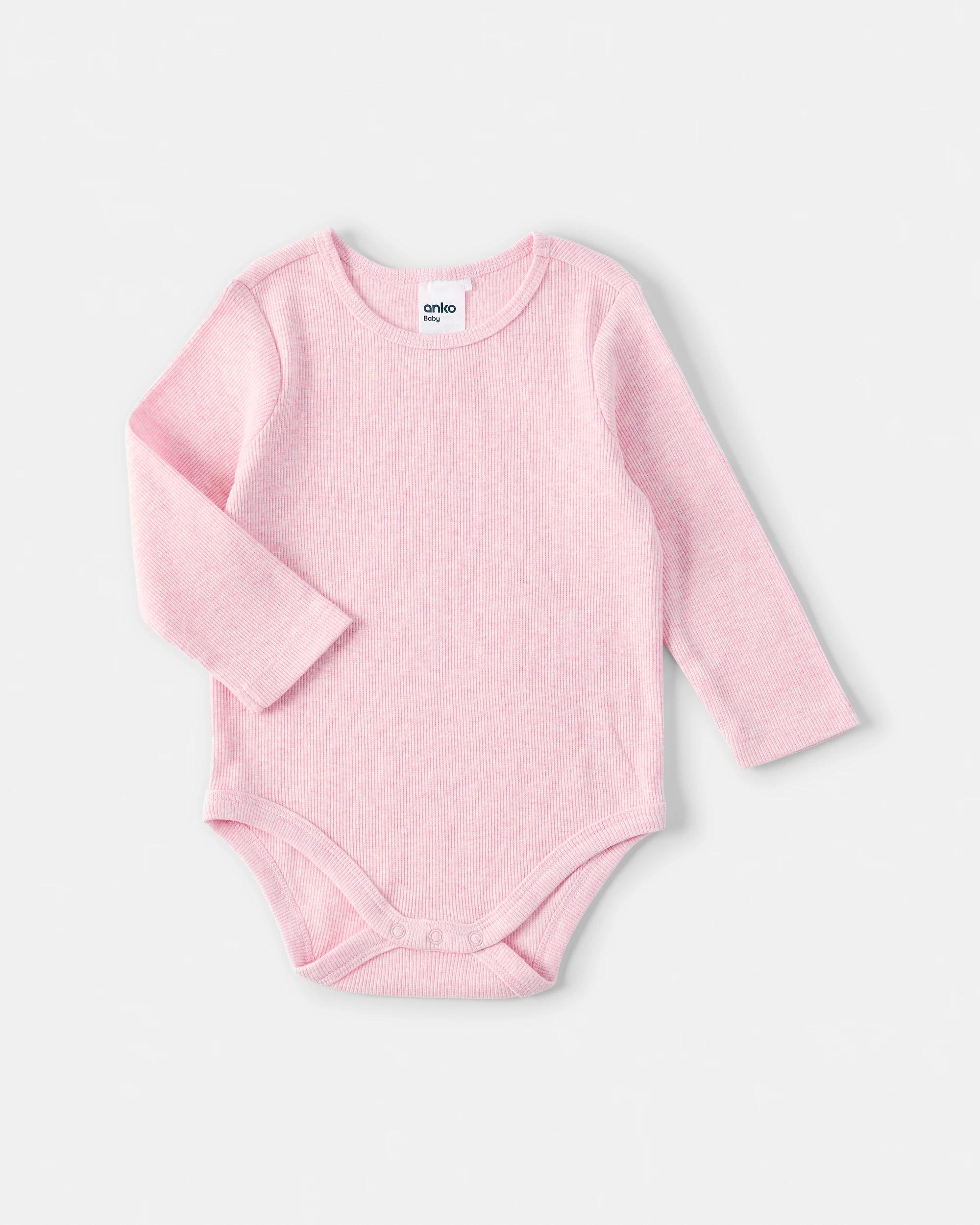 4 3 Pack Cotton Long Sleeve Bodysuits Pink Flrl, 4 of 8