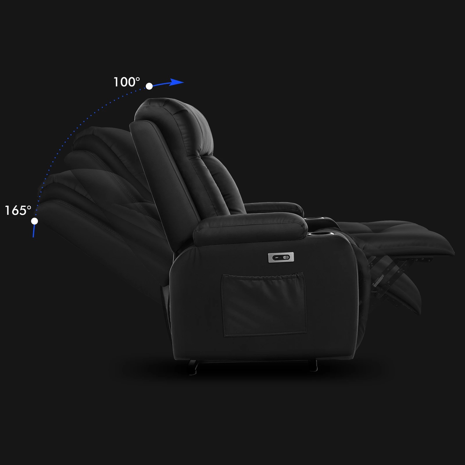 6 Alfordson Recliner Chair Electric Lift Heated Massage Armchair Lounge Sofa - Black, 6 of 9