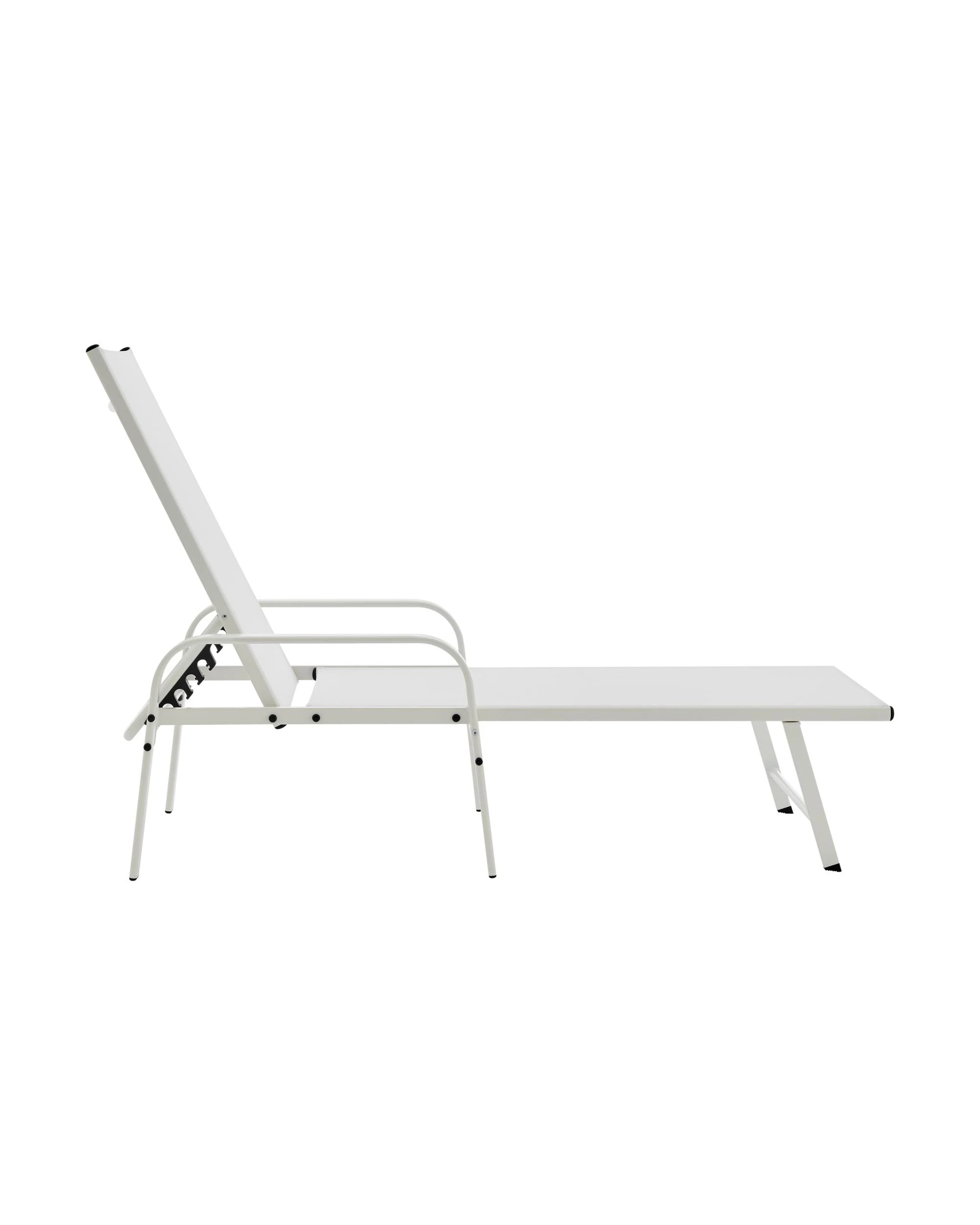 4 Kodu Outdoor Lounge Pool Recliner Chair - White, 4 of 10