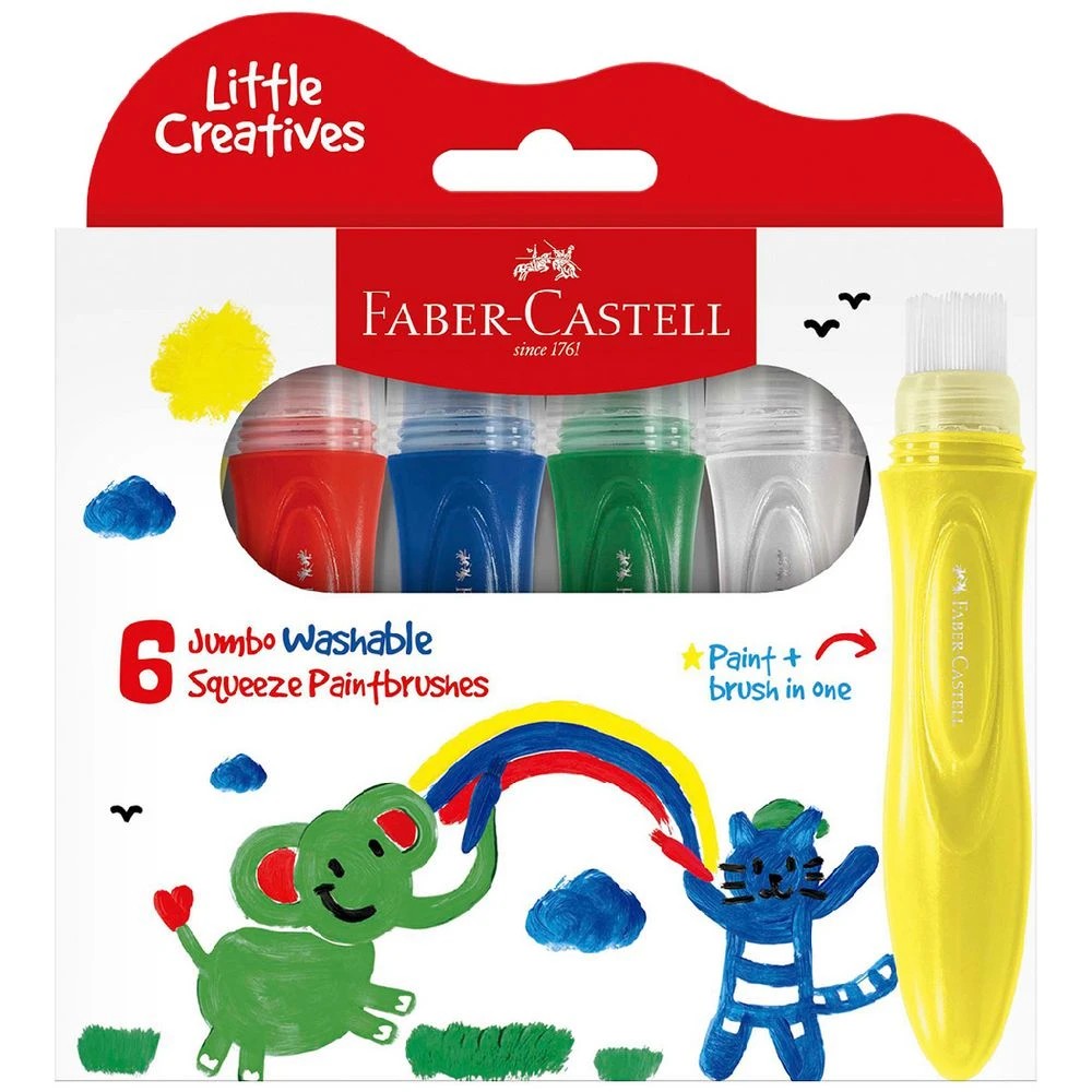 1 Faber-Castell Little Creatives Squeeze Paintbrushes 6 Pack, 1 of 7