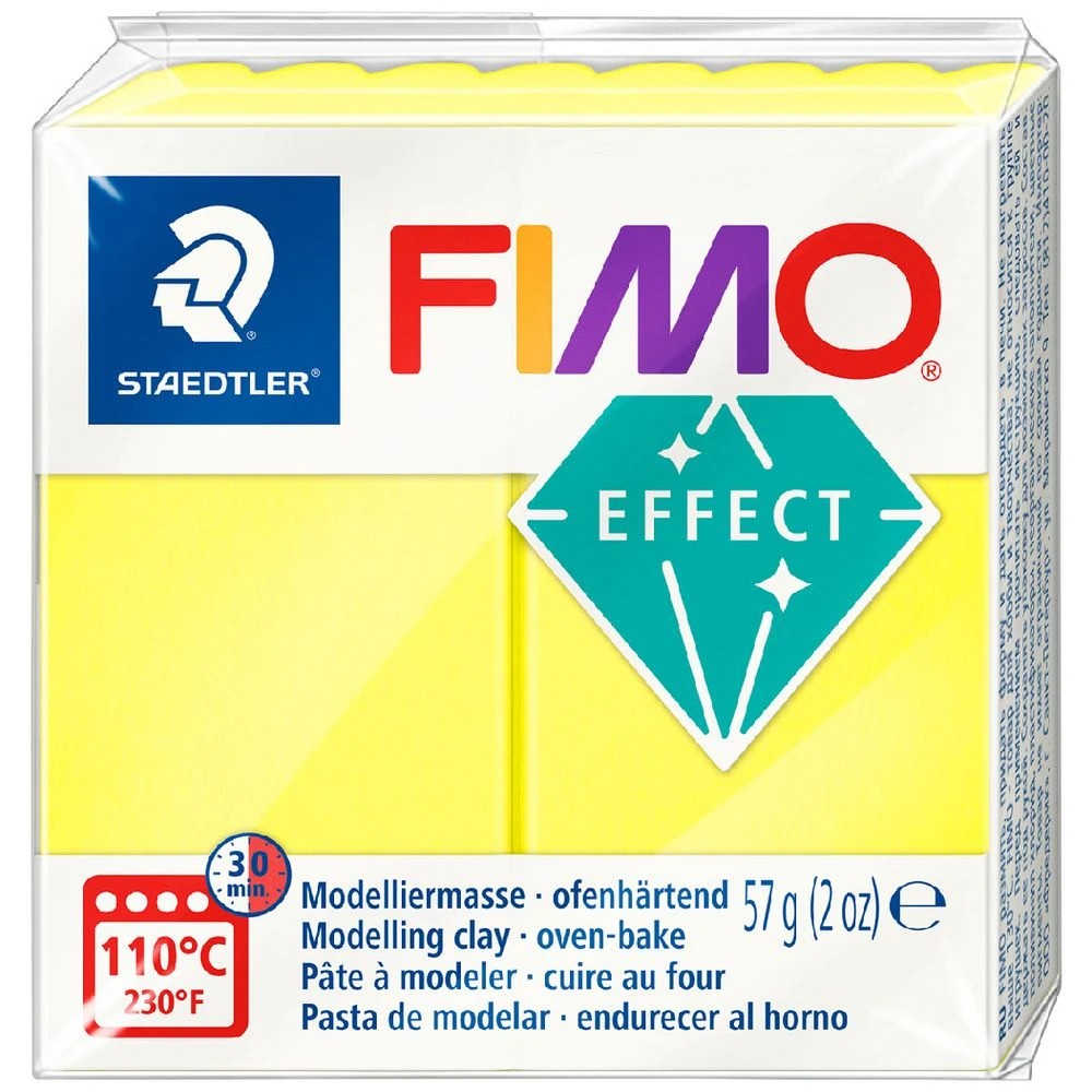 1 Staedtler FIMO Effect Modelling Clay Neon Yellow 57g, 1 of 2