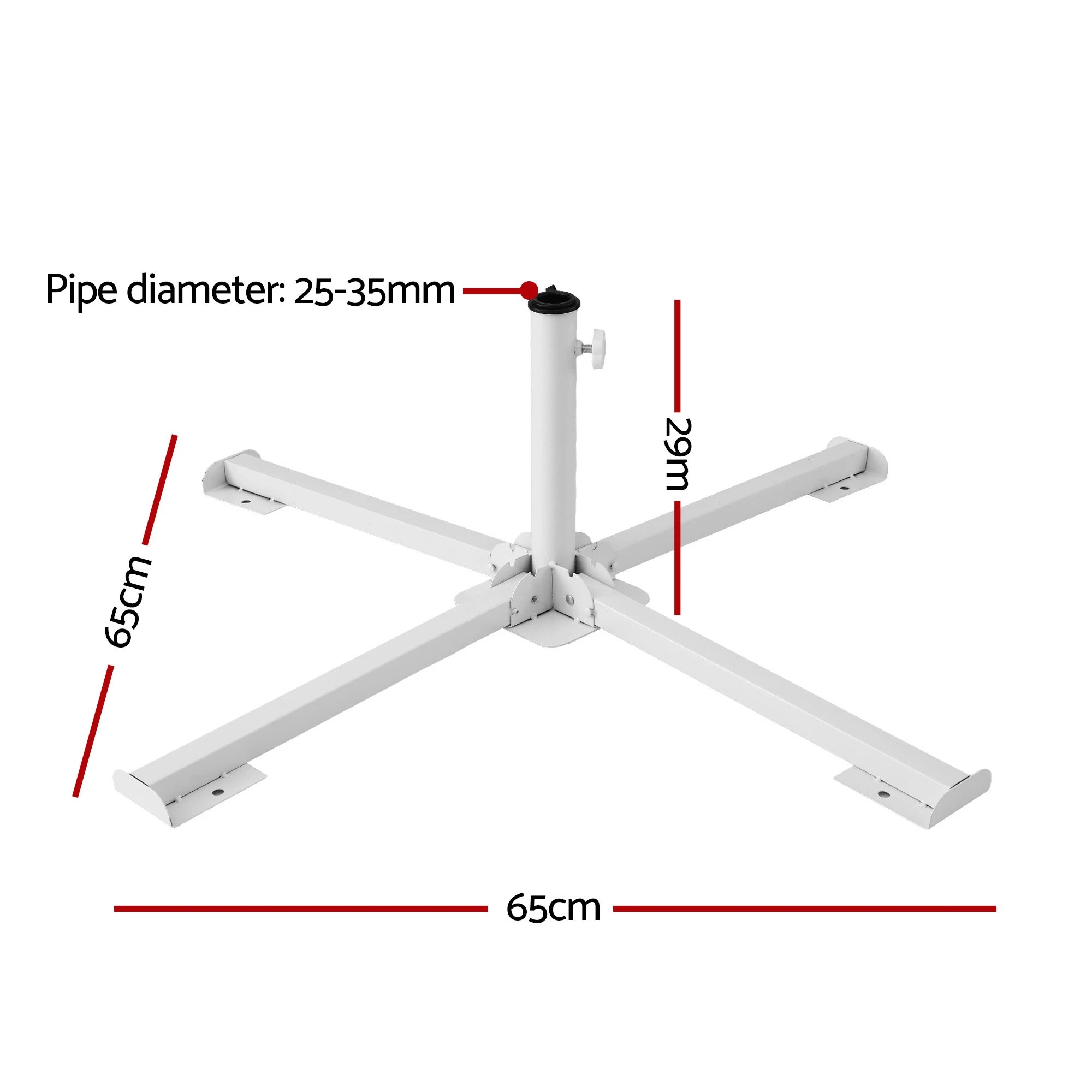 2 Instahut Outdoor Umbrellas Base Steel Umbrella Holder 25 to 35mm White - White, 2 of 8