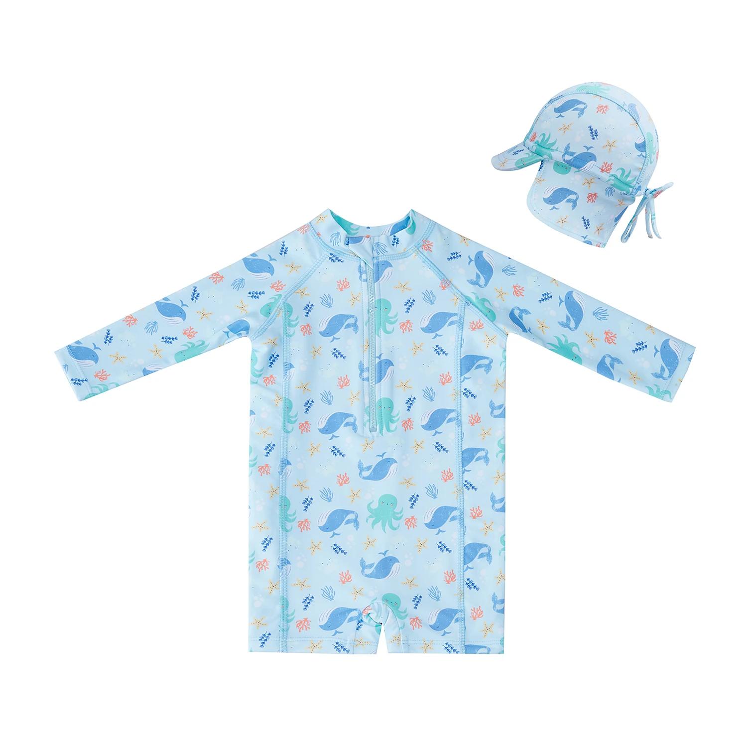 1 Big Softies 2pc Swimsuit & Hat, Whale BLUE WHALE, 1 of 6