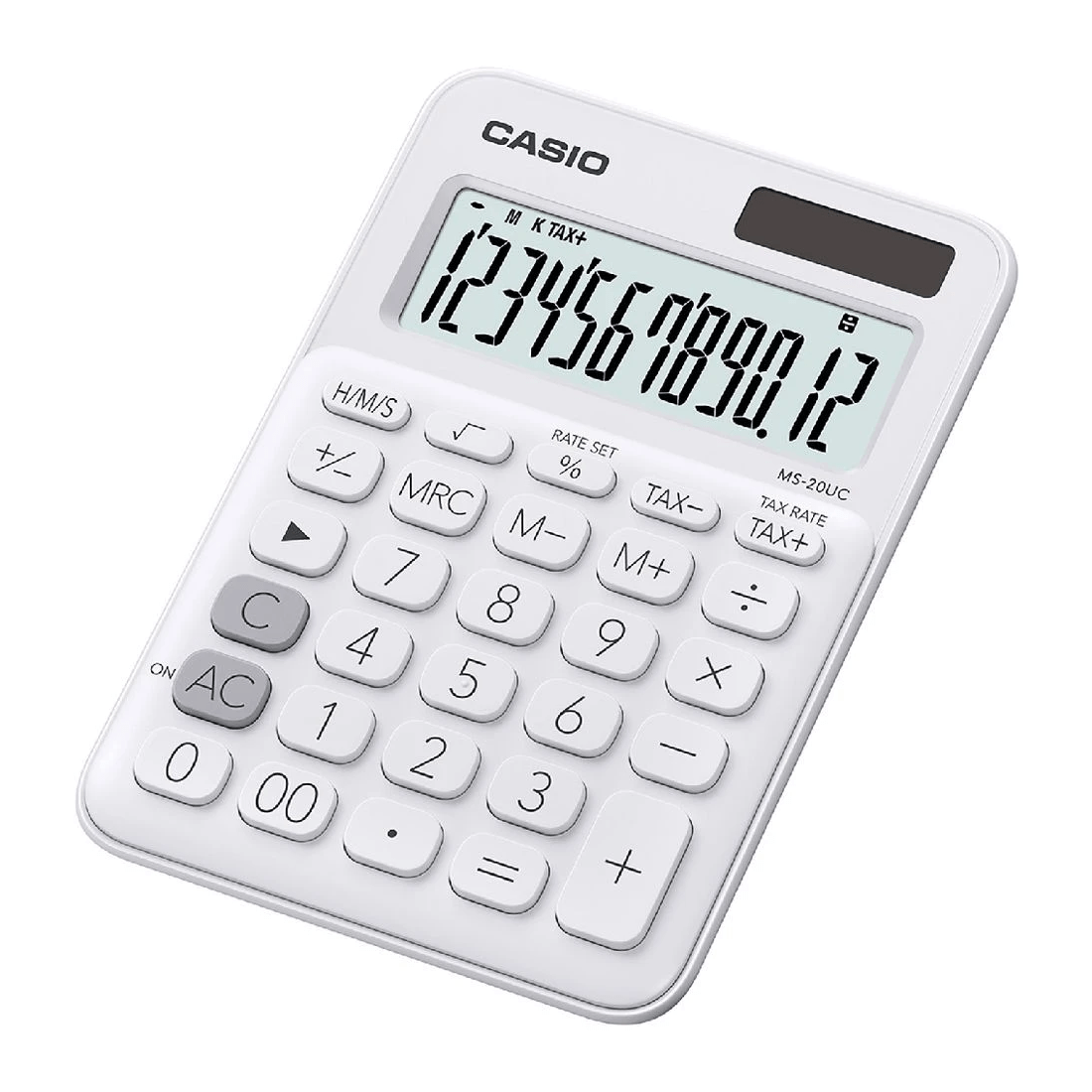 2 Casio 12 Digit Desktop Calculator White MS20UC, 2 of 4