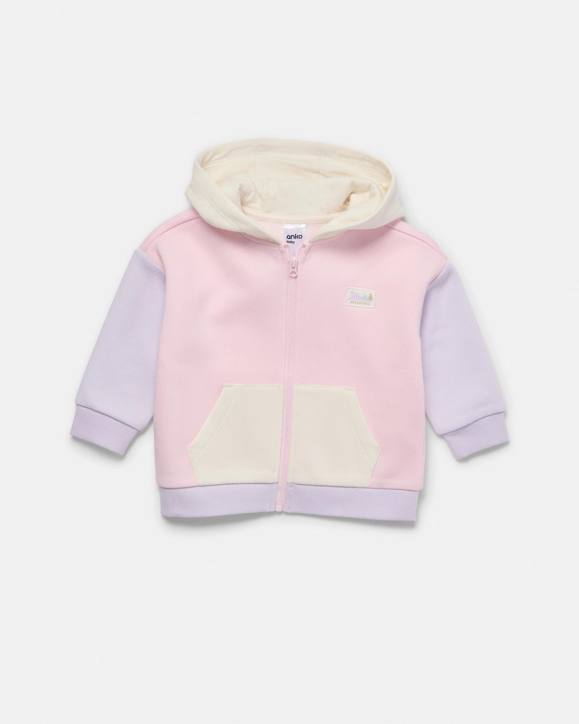 1 Zip Through Hoodie Pnk Ad Bdg, 1 of 3