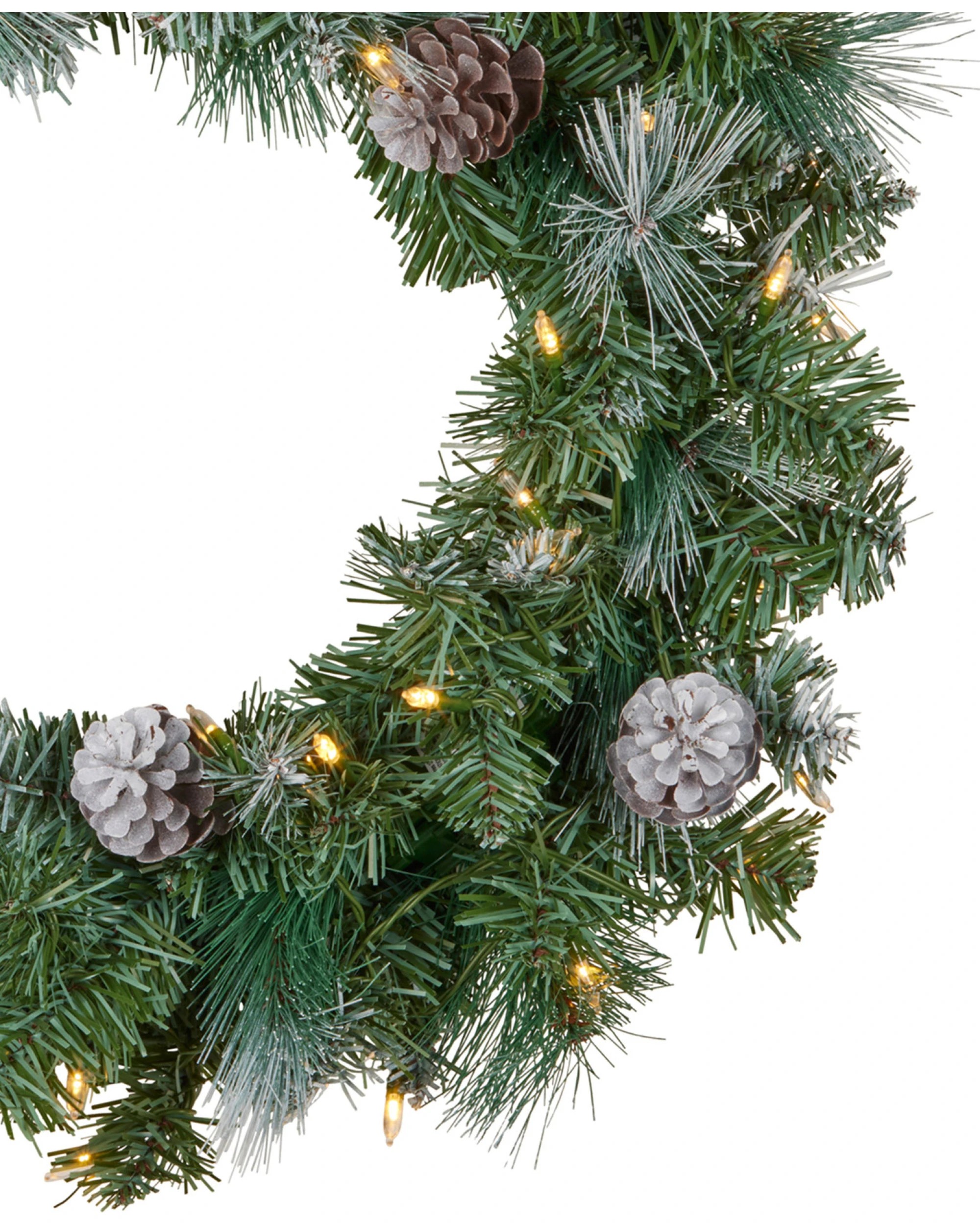 4 Christabelle 61cm Christmas Wreath Bayville Pine With Led Lights Front Door Decoration Ornament, 4 of 5