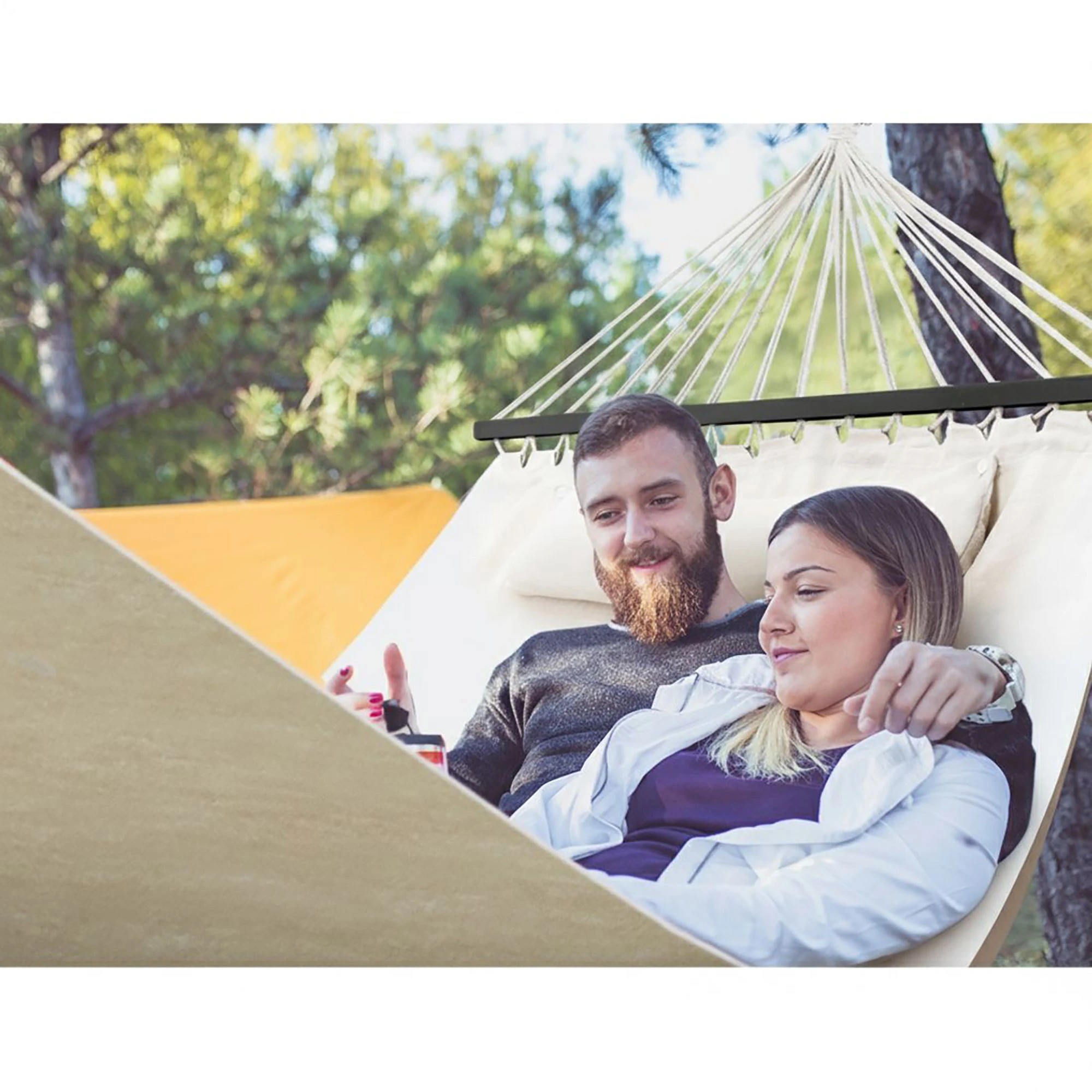 4 Gardeon Hammock Bed Outdoor Camping Portable Hanging Chair 2 Person Piillow - Beige, 4 of 6