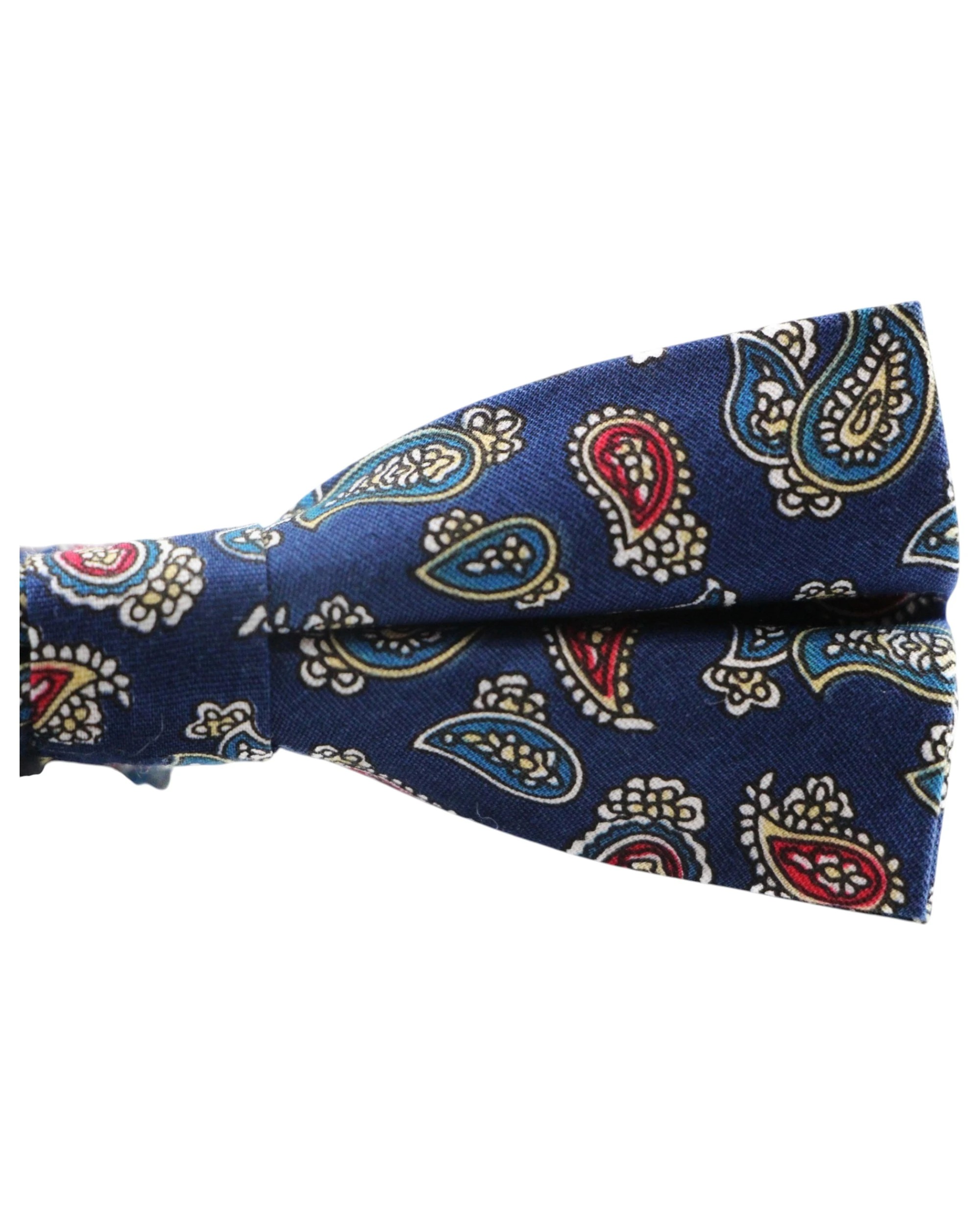5 Zasel Mens Navy, Red, White, Yellow & Blue Paisley Cotton Bow Tie & Pocket Square Set - Multi - Multi, 5 of 6