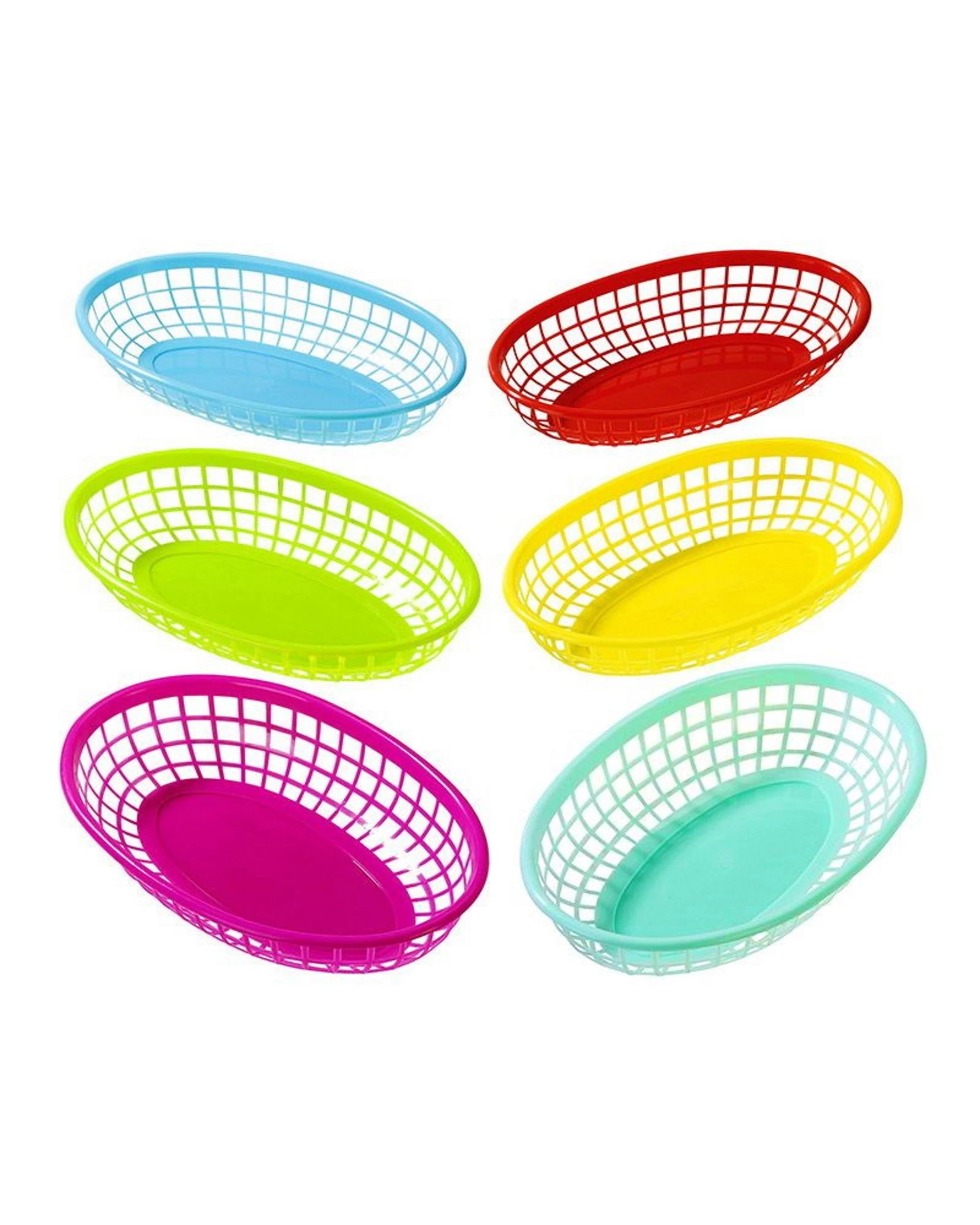 1 Partyrama Coloured Plastic Snack Baskets Pack of 6, 1 of 3