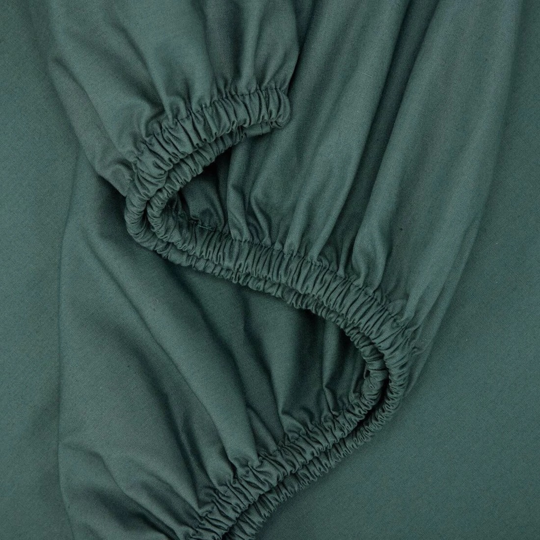 3 250 Thread Count Cotton Rich Fitted Sheet - Double Bed, Teal, 3 of 4