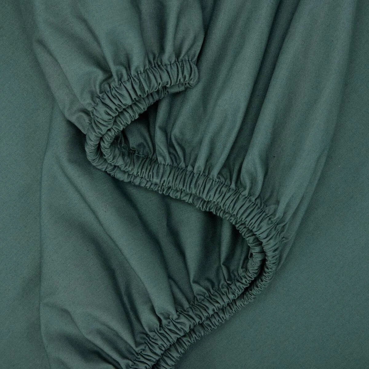 3 250 Thread Count Cotton Rich Fitted Sheet - Double Bed, Teal, 3 of 4