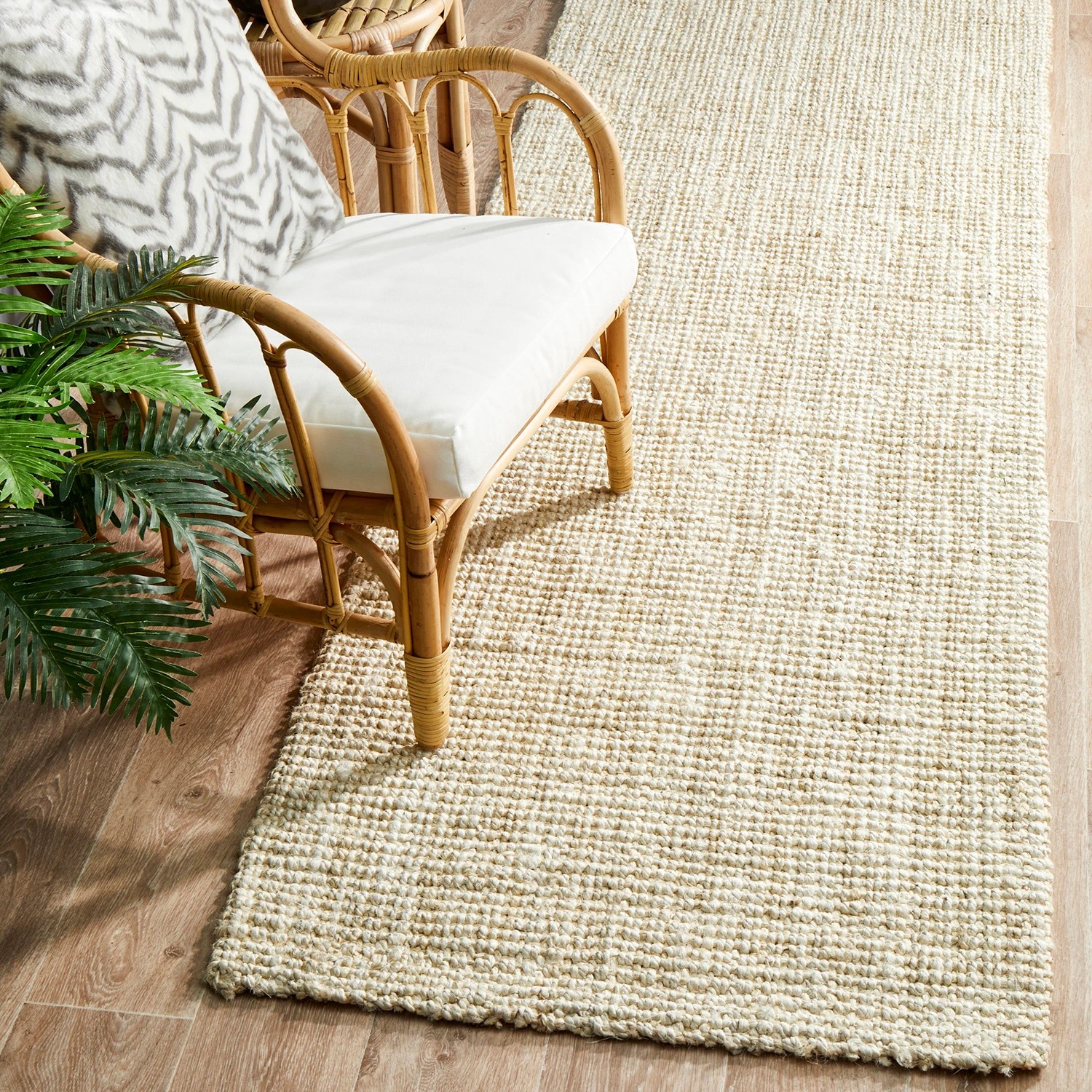 1 Common Ground Rugs Solace Barker 400x80cm - Large Runner Handwoven Jute Rug - Natural, 1 of 7
