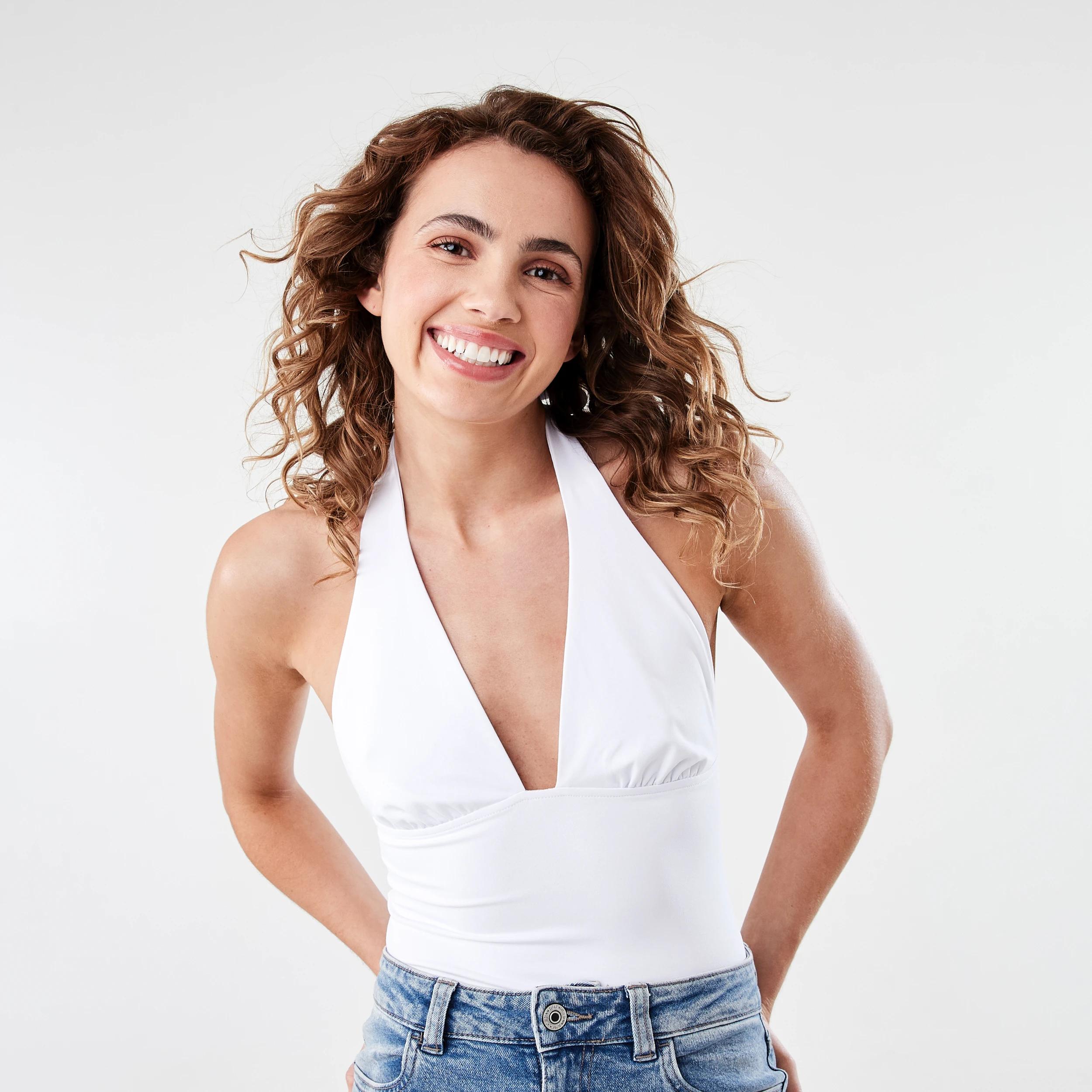 1 Halter Neck Jersey Top White, 1 of 7