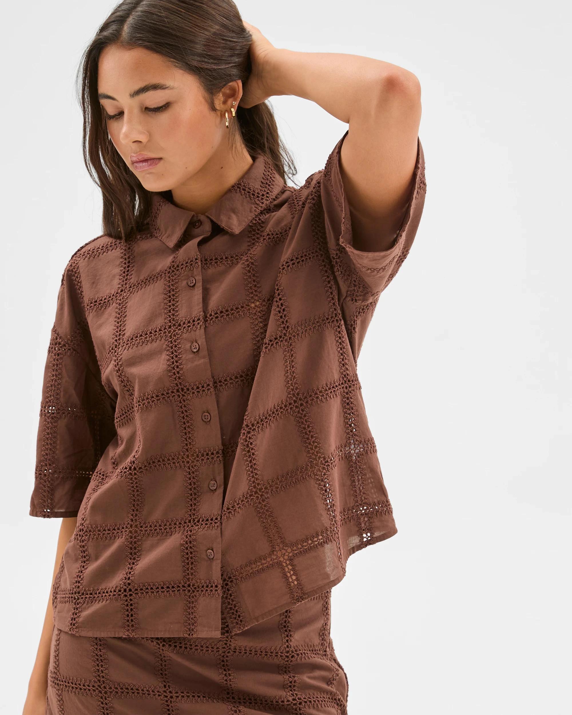 3 Embroidered Shirt - Lily Loves ESPRESSO, 3 of 7