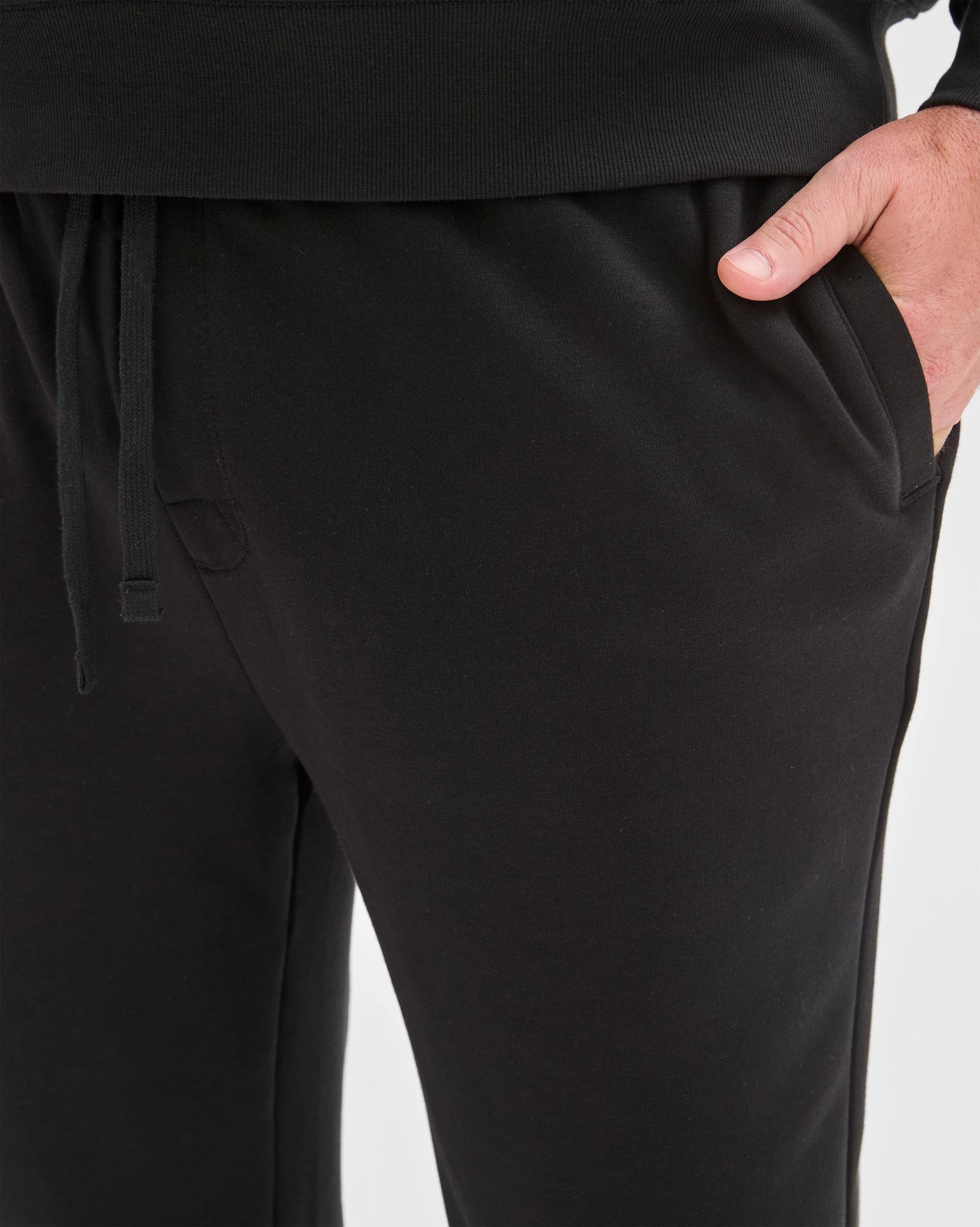 4 Target Man Plus Plus Size Australian Cotton Blend Non Cuffed Trackpants BLACK, 4 of 5