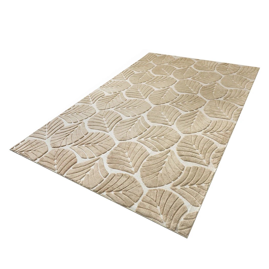 2 Marlow Machine Washable Floor Rug High-Low Textured Golden Leaf, 2 of 7