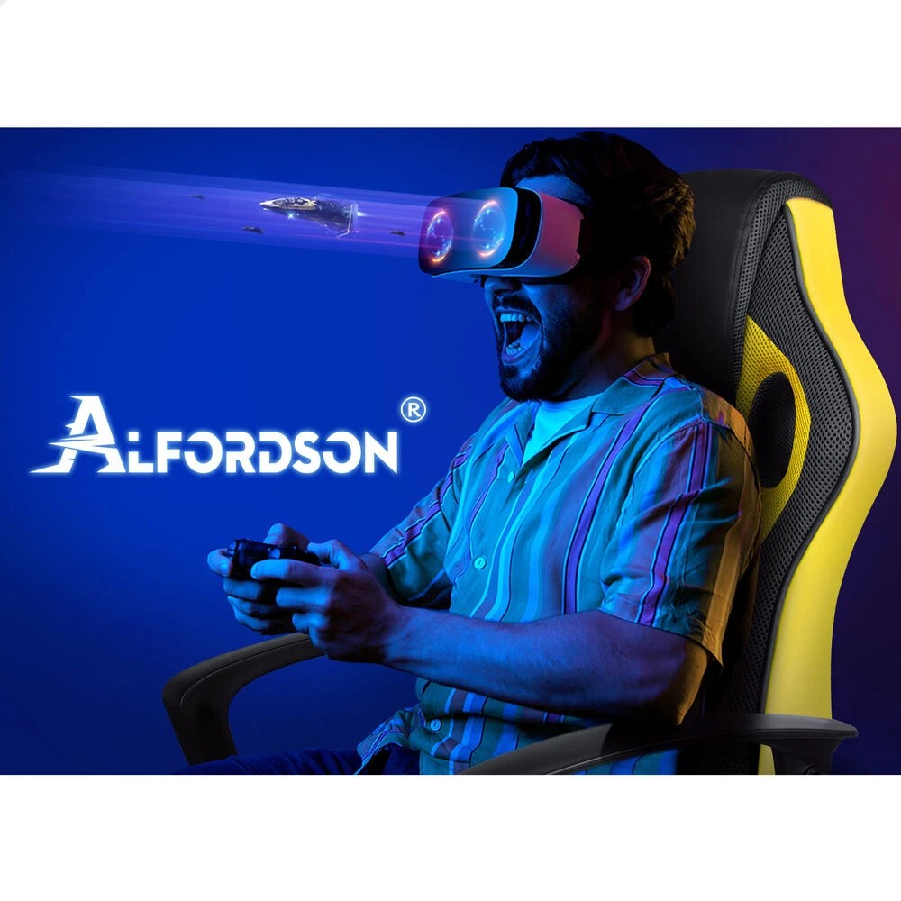 8 Alfordson Gaming Chair Racing Office Executive Computer Seat Work - Yellow, 8 of 9