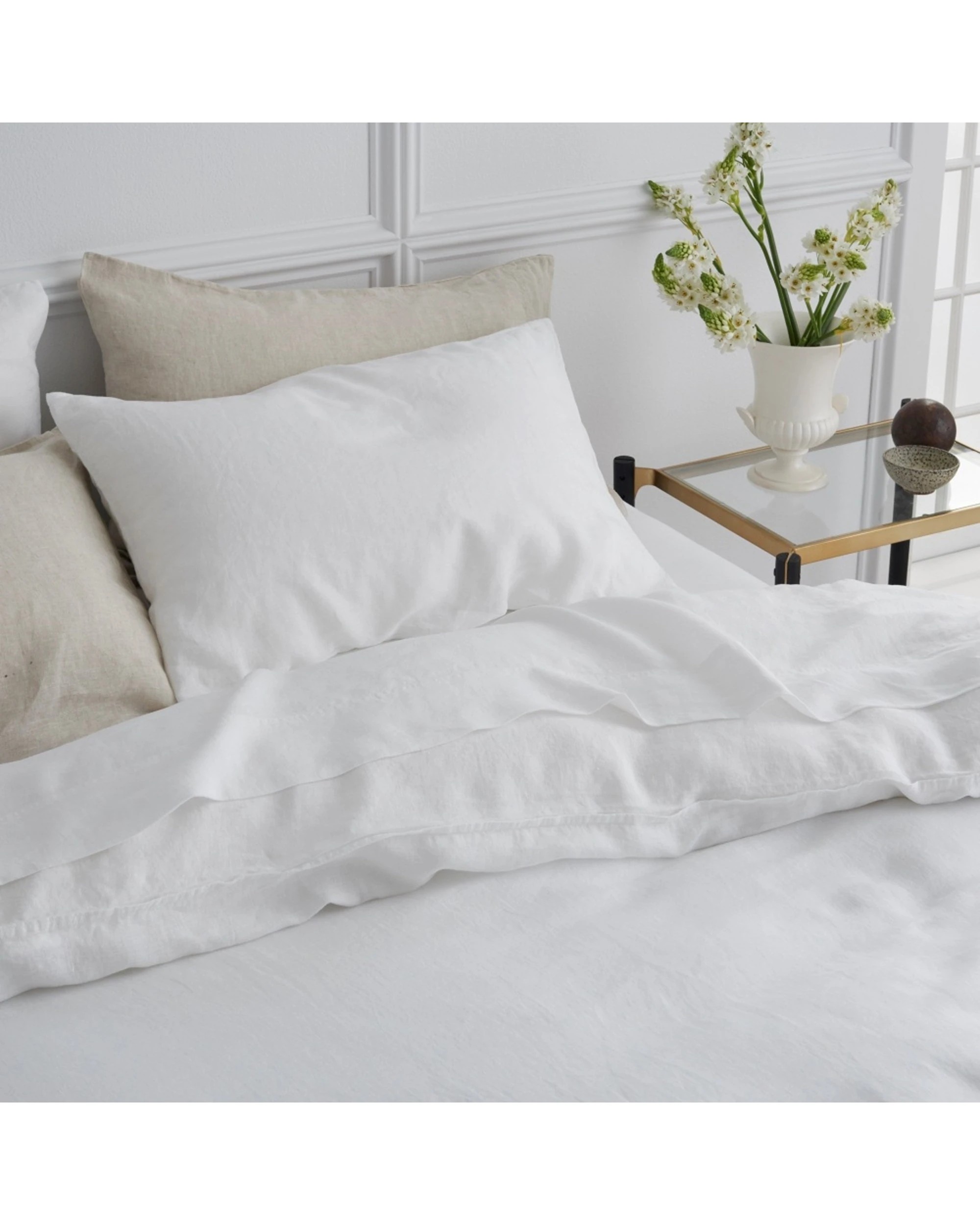 3 Bedding Co Quilt Cover Set 100% French Flax Linen - King Bed - White, 3 of 5