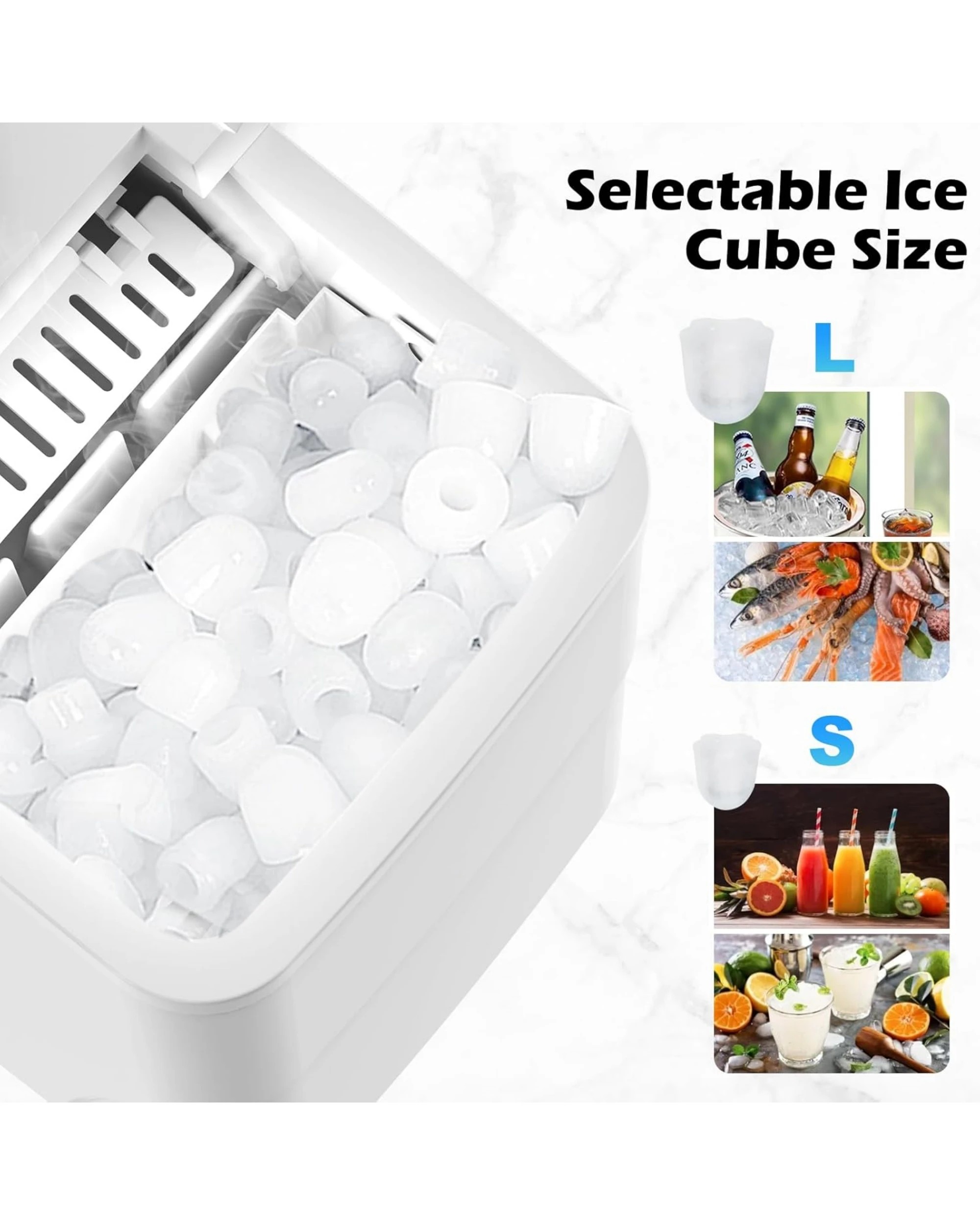 2 Advwin 12kg Ice Maker Self-Cleaning Ice Machine White, 2 of 8