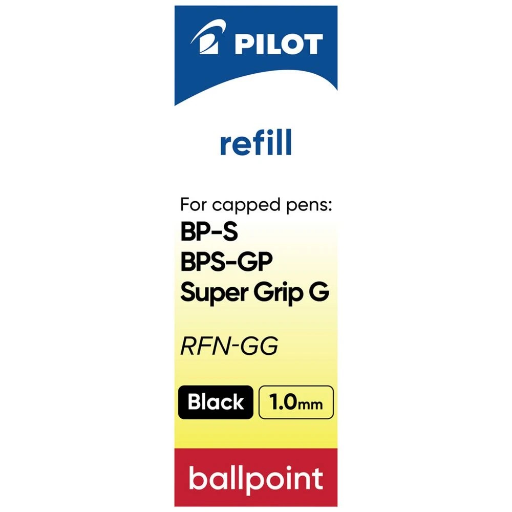 3 PILOT RFN-GG-M-B Ballpoint Refill 1.0mm Black, 3 of 6