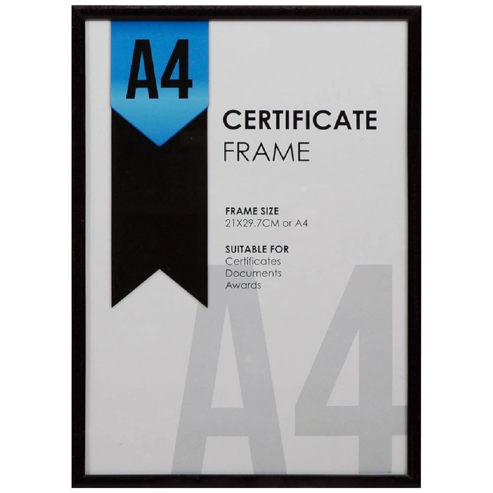 1 A4 Certificate Frame Black, 1 of 4