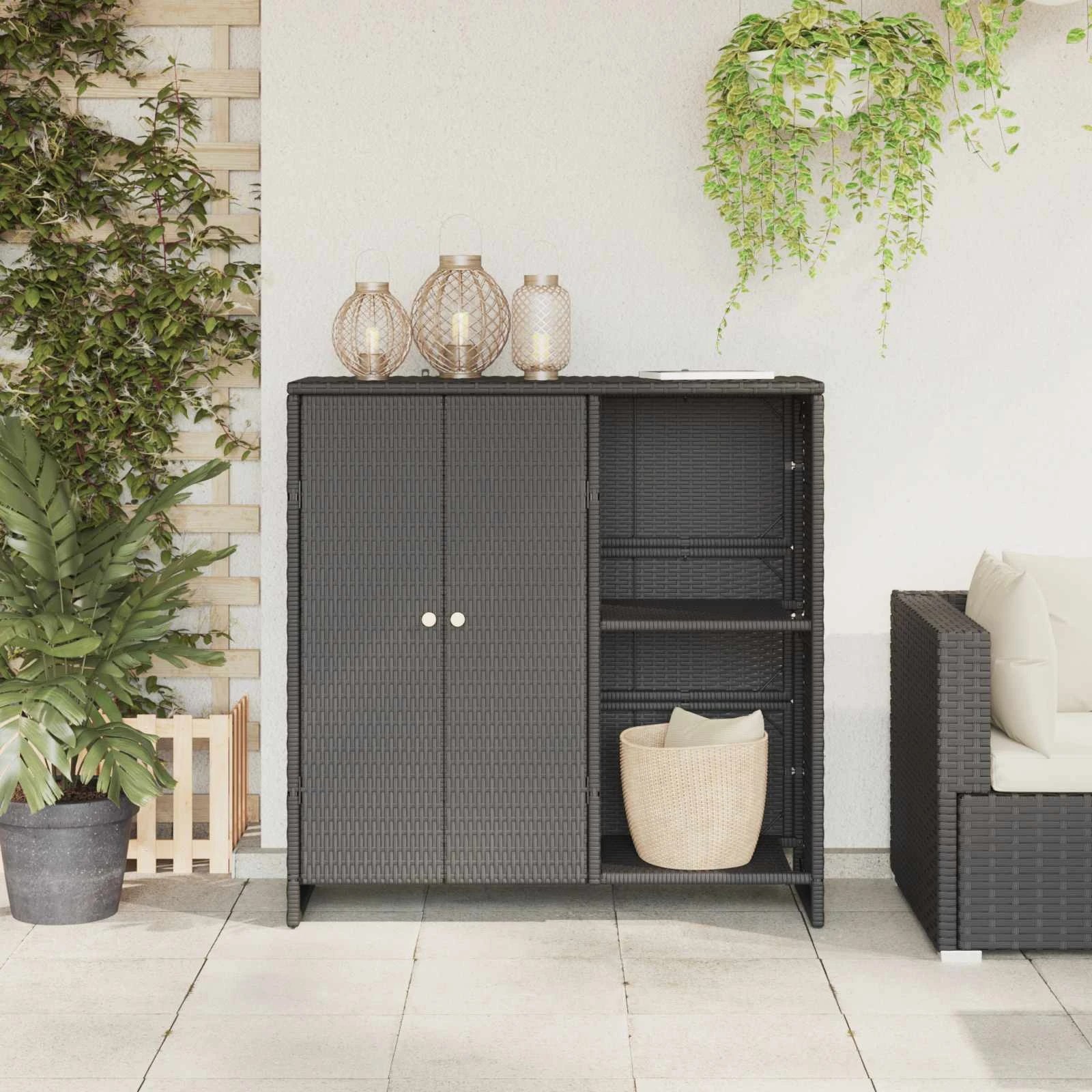 3 vidaXL Modern Storage Cabinet Durable - Black, 3 of 10